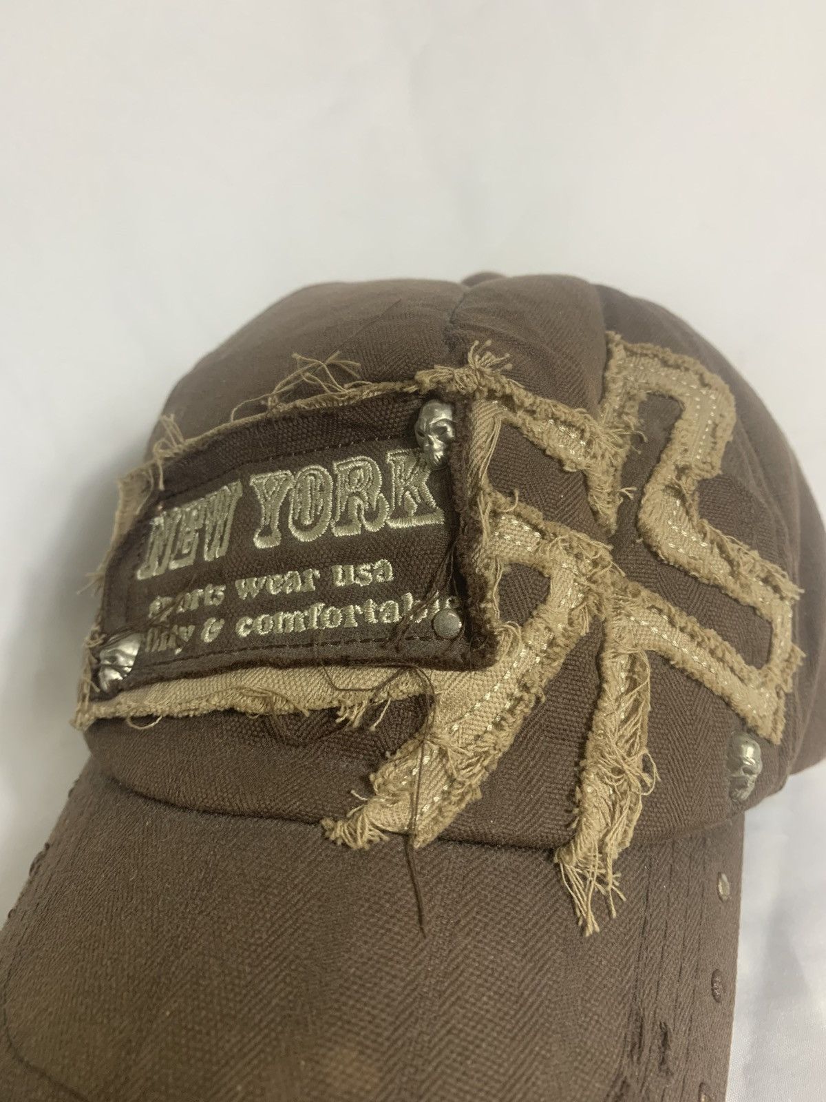 Japanese Brand Skulls NY Distressed Hats Size ONE SIZE - 4 Thumbnail