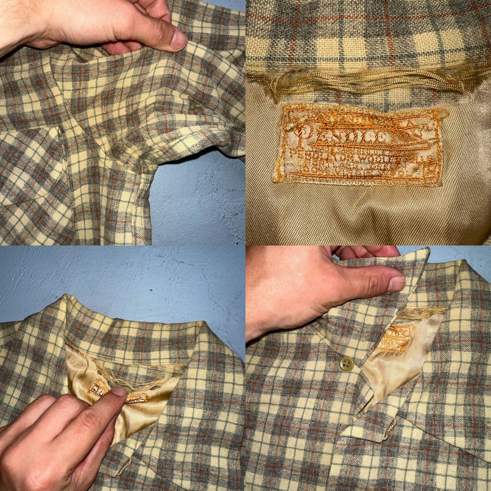 Pendleton VINTAGE Pendleton Board Shirt Plaid Wool Button Down Size M Gray 1960s Casual Mens Size US M / EU 48-50 / 2 - 8 Thumbnail
