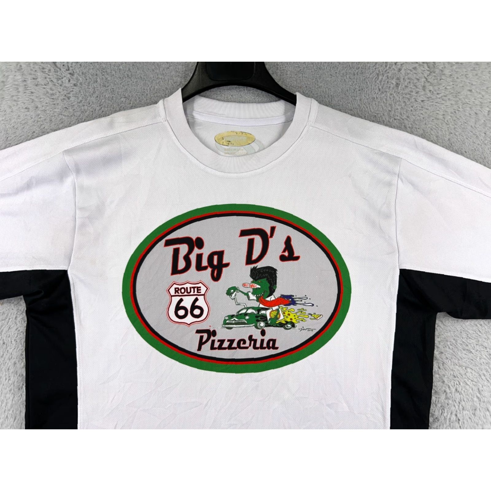 Vintage Big D's Pizzeria Jersey Adult XL White Men's T-Shirt USA 66 Route 66 Hooded Logo Limited Edition Vintage Size US XL / EU 56 / 4 - 6 Thumbnail
