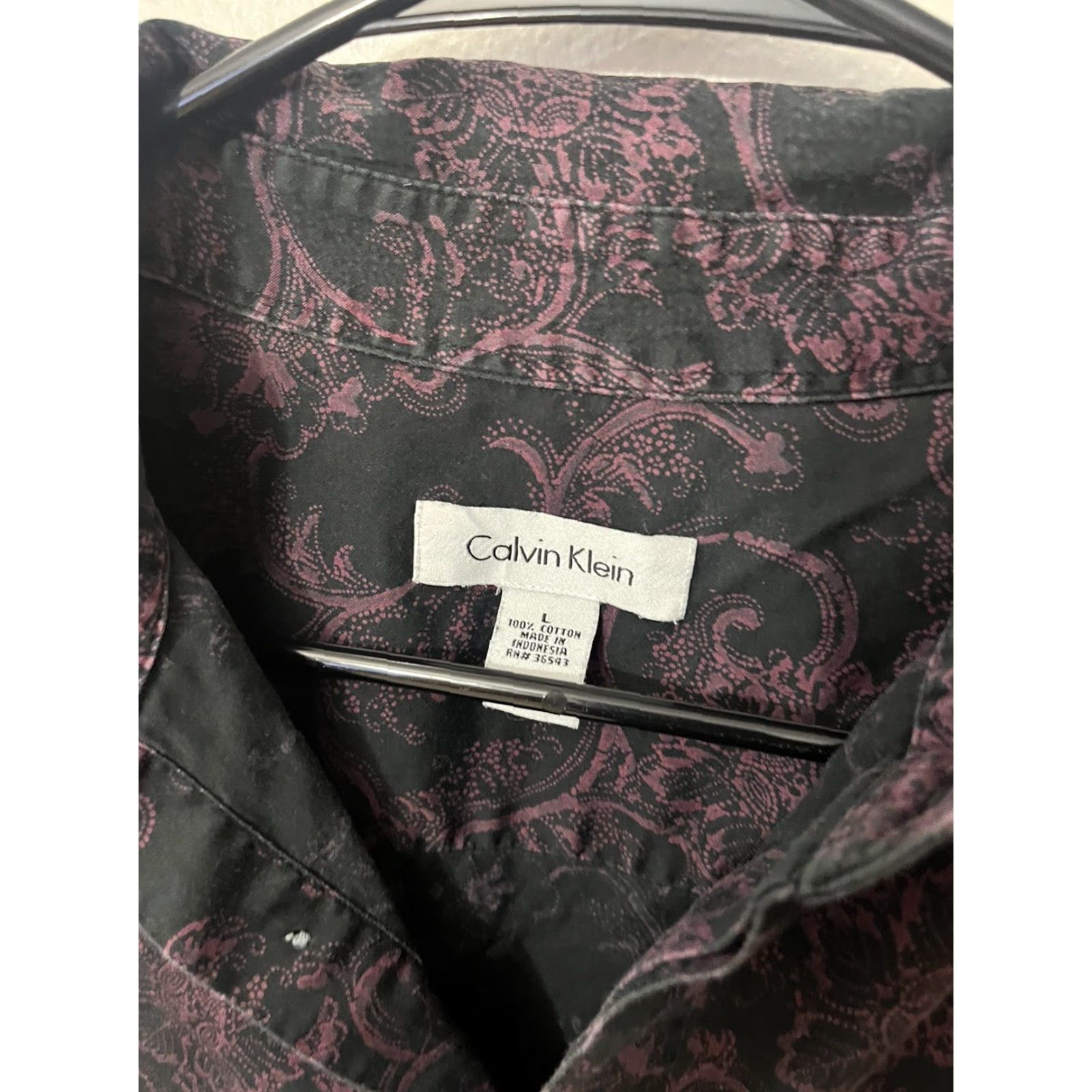 Calvin Klein VINTAGE Calvin Klein Plaid Shirt Large Maroon 100% Cotton Long Sleeve Button Up Designer Mens Size L / US 10 / IT 46 - 2 Thumbnail