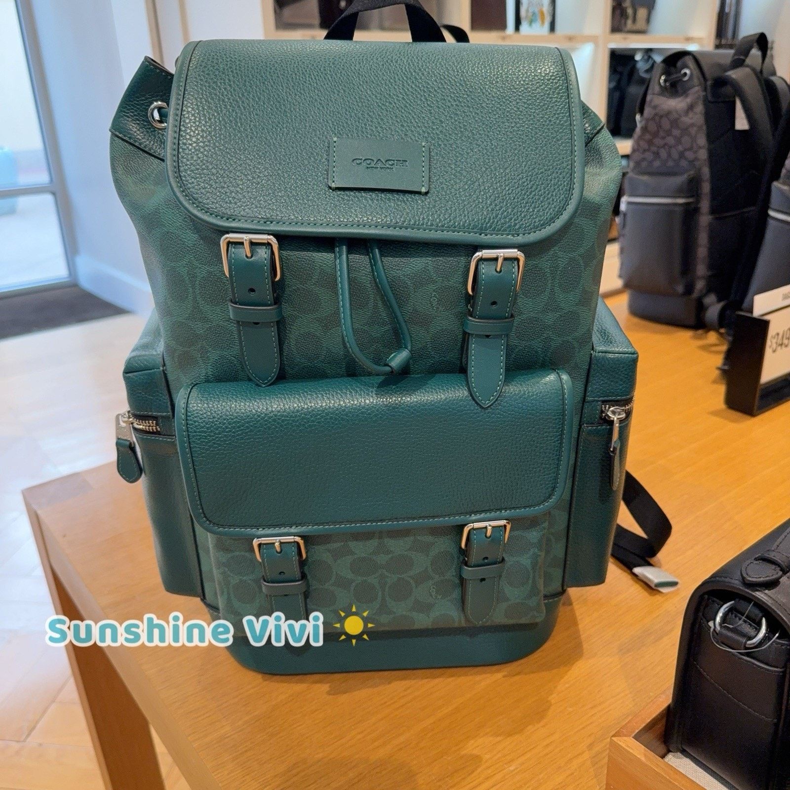 Coach NWT Coach MEN Sprint Backpack Colorblock CBI12 Sea Green Size ONE SIZE - 1 Thumbnail