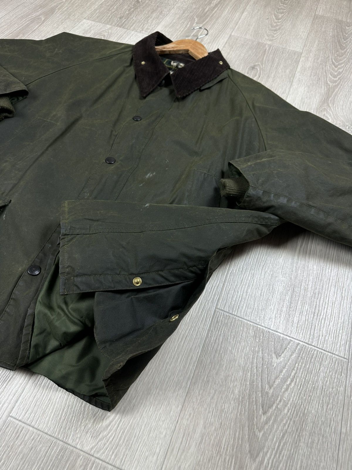 Barbour Vintage Barbour Bedale A100 Waxed Jacket Corduroy Collar Size US XL / EU 56 / 4 - 7 Thumbnail