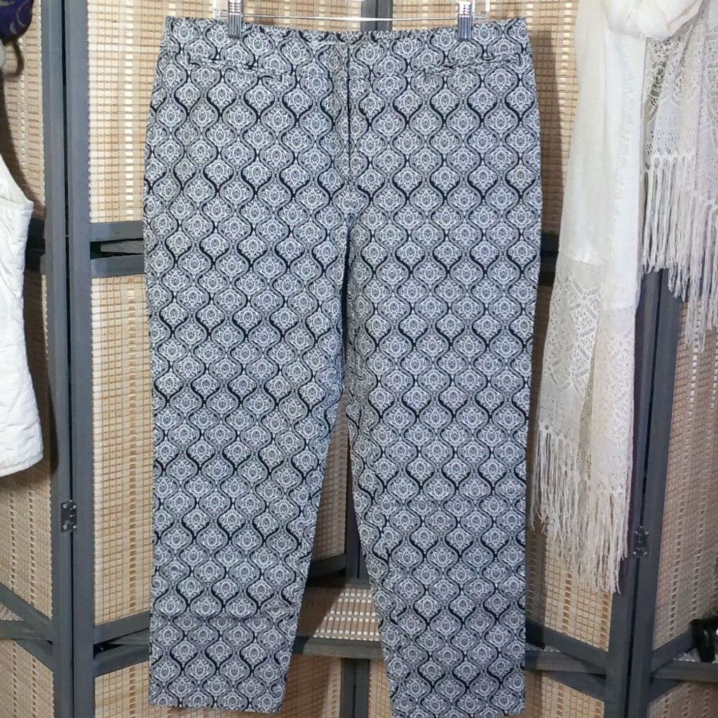 Charter Club Charter Club Black & White Tile Print Classic Fit Pant Size 38" / US 16 / IT 52 - 1 Thumbnail
