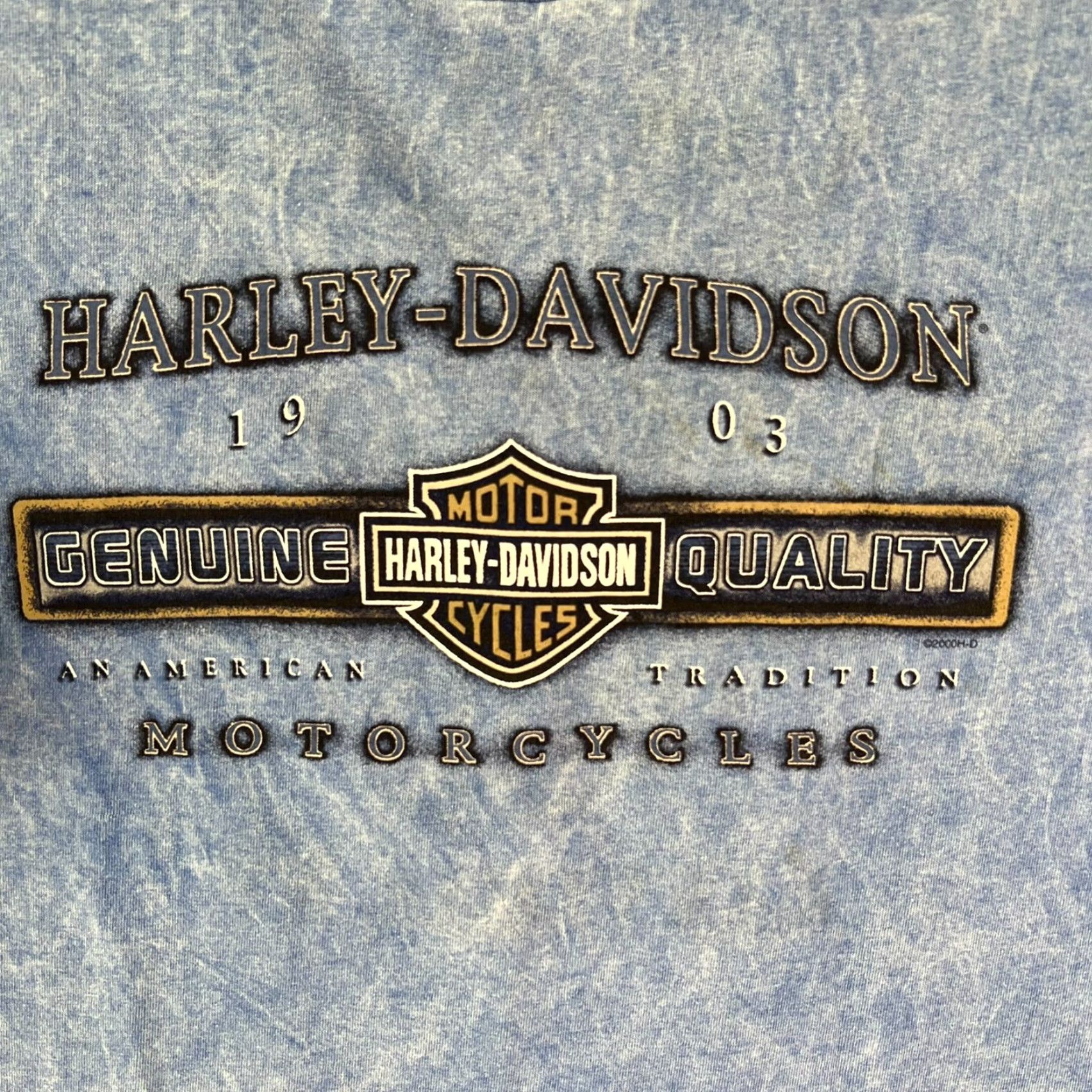 Harley Davidson VINTAGE Harley-Davidson Mens Blue Tee XL T-Shirt Graphic Pocket Logo Crew Neck Short Sleeve Size US XL / EU 56 / 4 - 4 Thumbnail