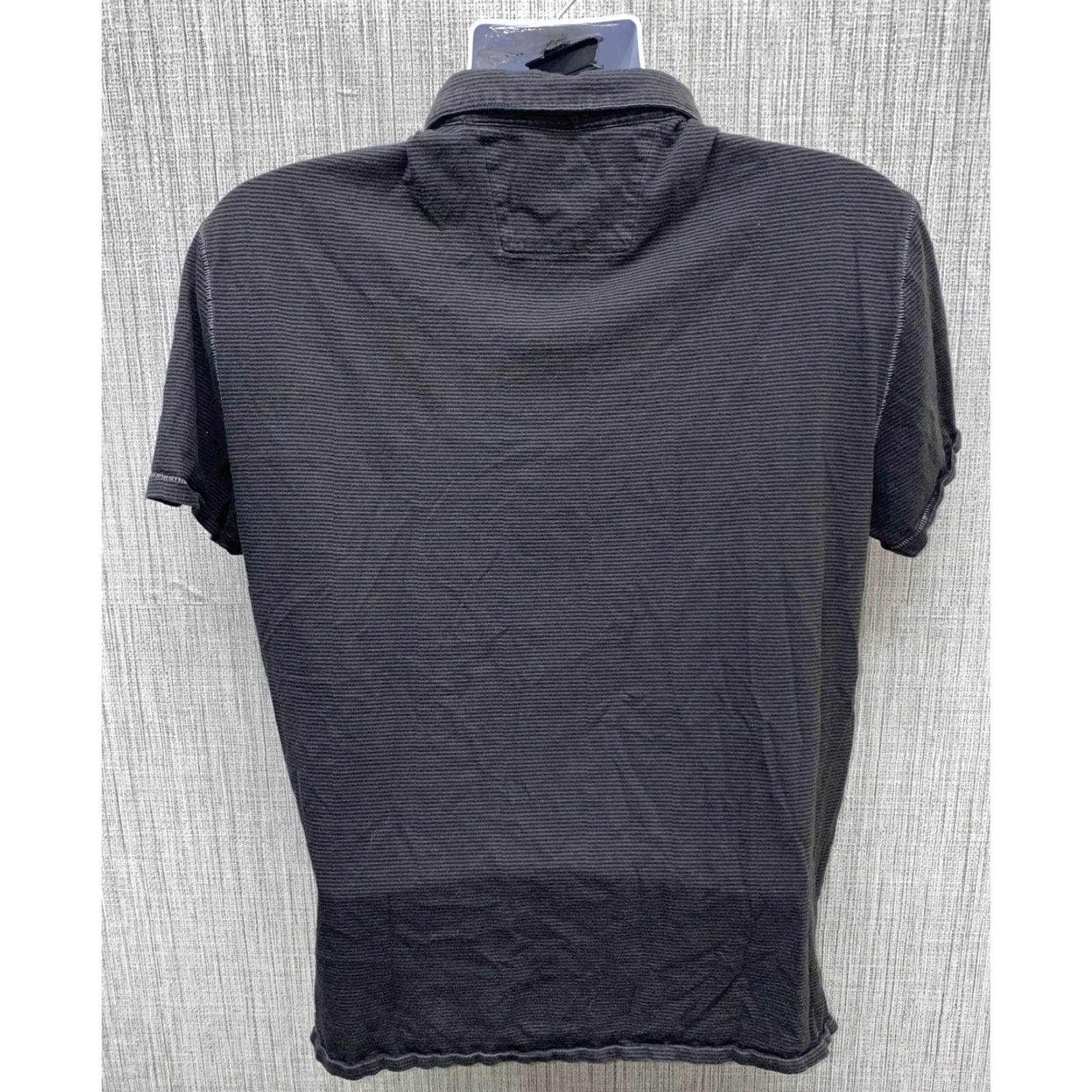 John Varvatos John Varvatos USA Men's Golf Polo Shirt XL Black Gray Striped Short Sleeve Cotton Mens Size US XL / EU 56 / 4 - 5 Thumbnail