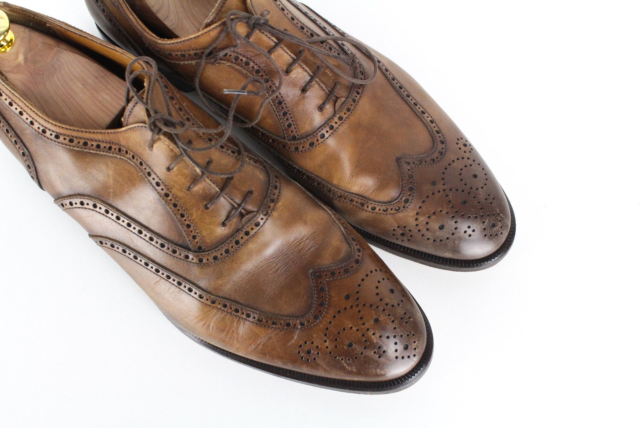Suitsupply EU44.5 Brown Oxford Leather Low-Top Laced 72423 Size US 11.5 / EU 44-45 - 8 Thumbnail