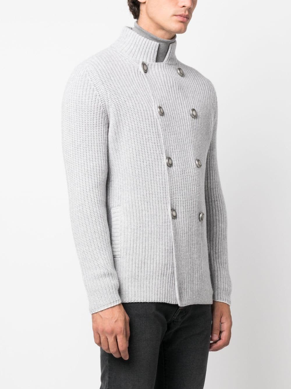 Brunello Cucinelli o1w1db10924 Cardigan in Light Grey Size US XXL / EU 58 / 5 - 4 Thumbnail