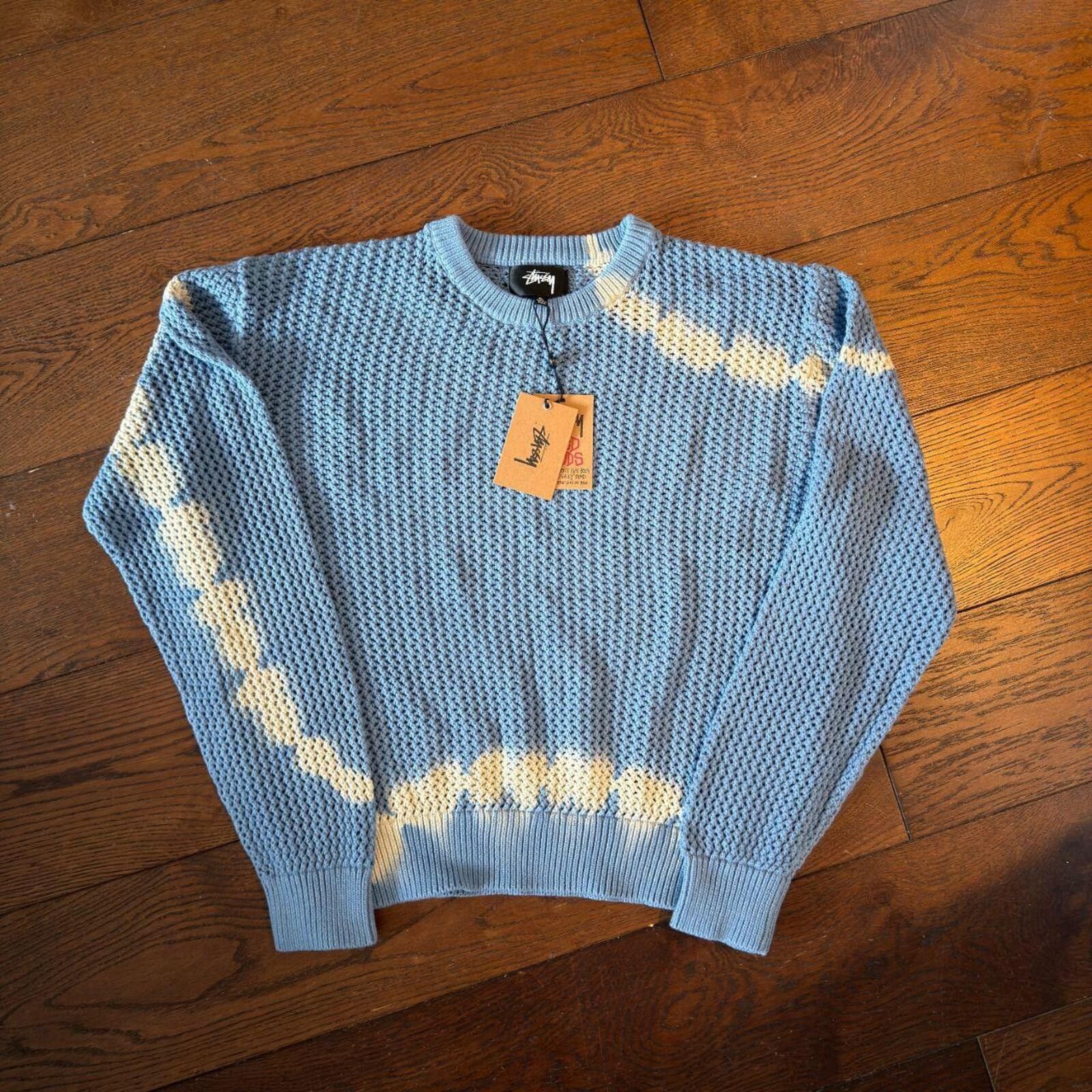 Stussy Stussy Pigment Dyed Loose Gauge Sweater 'Tie Dye Blue' Size US XL / EU 56 / 4 - 1 Thumbnail