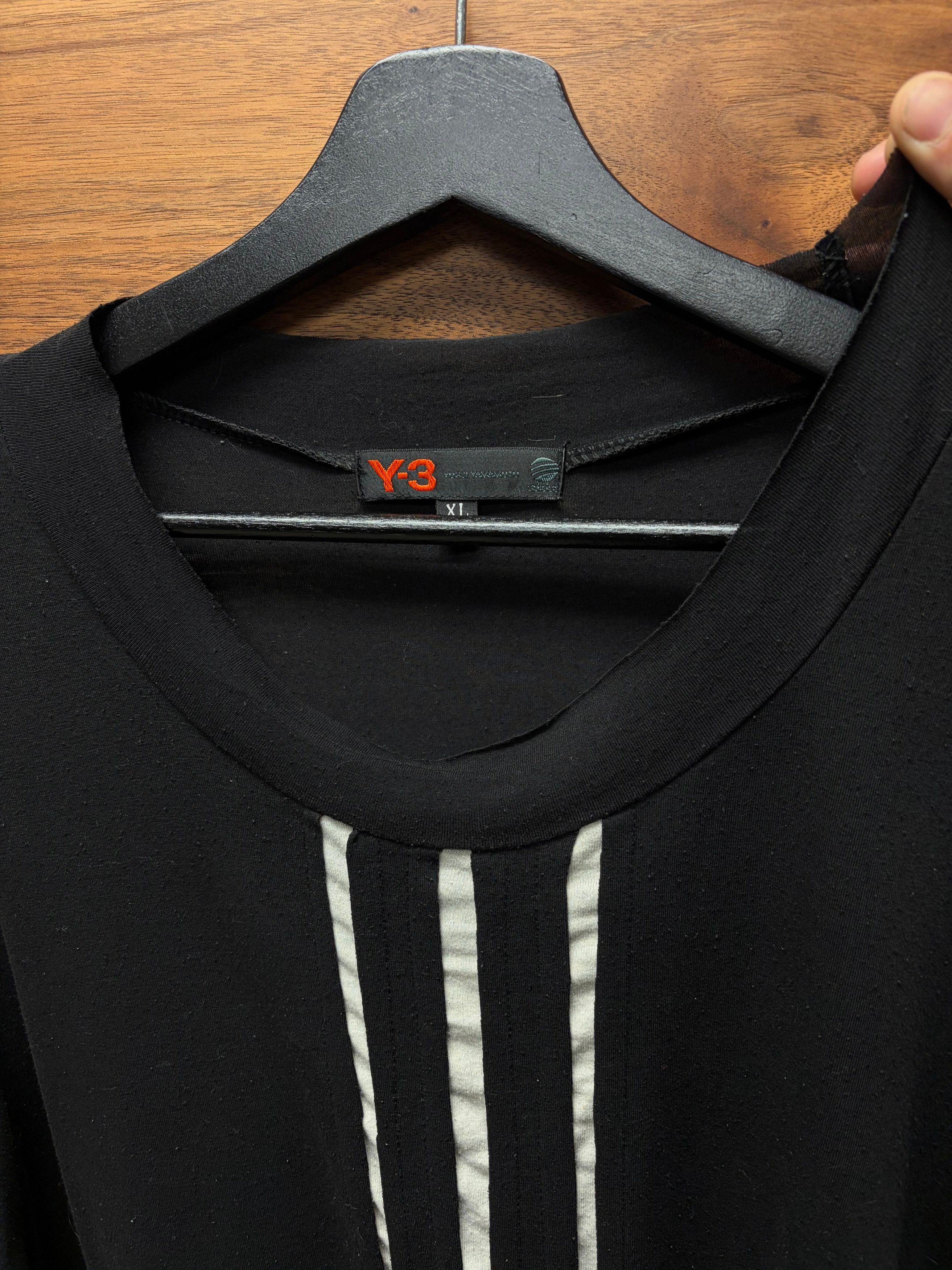 Y-3 Y-3 Yohji Yamamoto x Adidas ‘3 Stripe Cutout’ Black Long Sleeve Shirt Size US XL / EU 56 / 4 - 2 Thumbnail