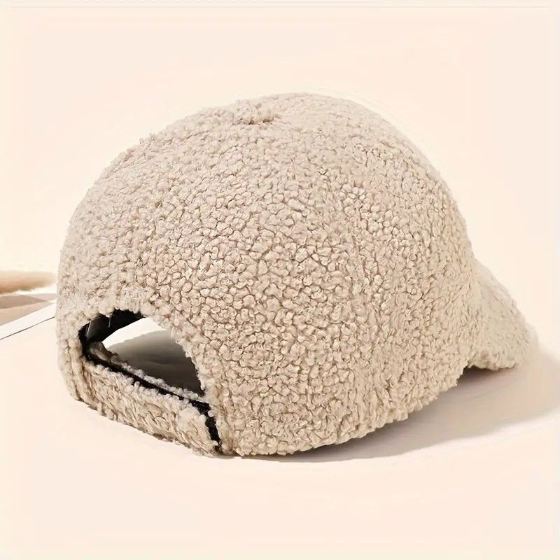 Other Beige Cozy Sherpa Fleece Baseball Cap Winter Warm Soft Hat Size ONE SIZE - 2 Thumbnail