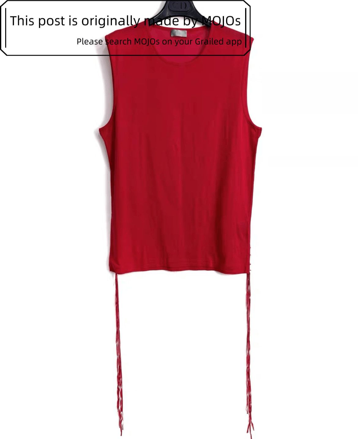 Dior Homme 02SS Red Leather Stripe Tank Top mojos