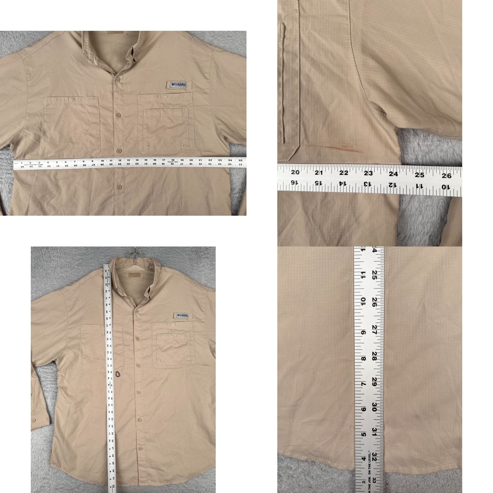 Vintage Columbia Shirt Men XL Beige Button Up Long Sleeve Fishing Angler Outdoor PFG Vented All Seasons Breathable Pocket Button-Up Mens Size US XL / EU 56 / 4 - 8 Thumbnail