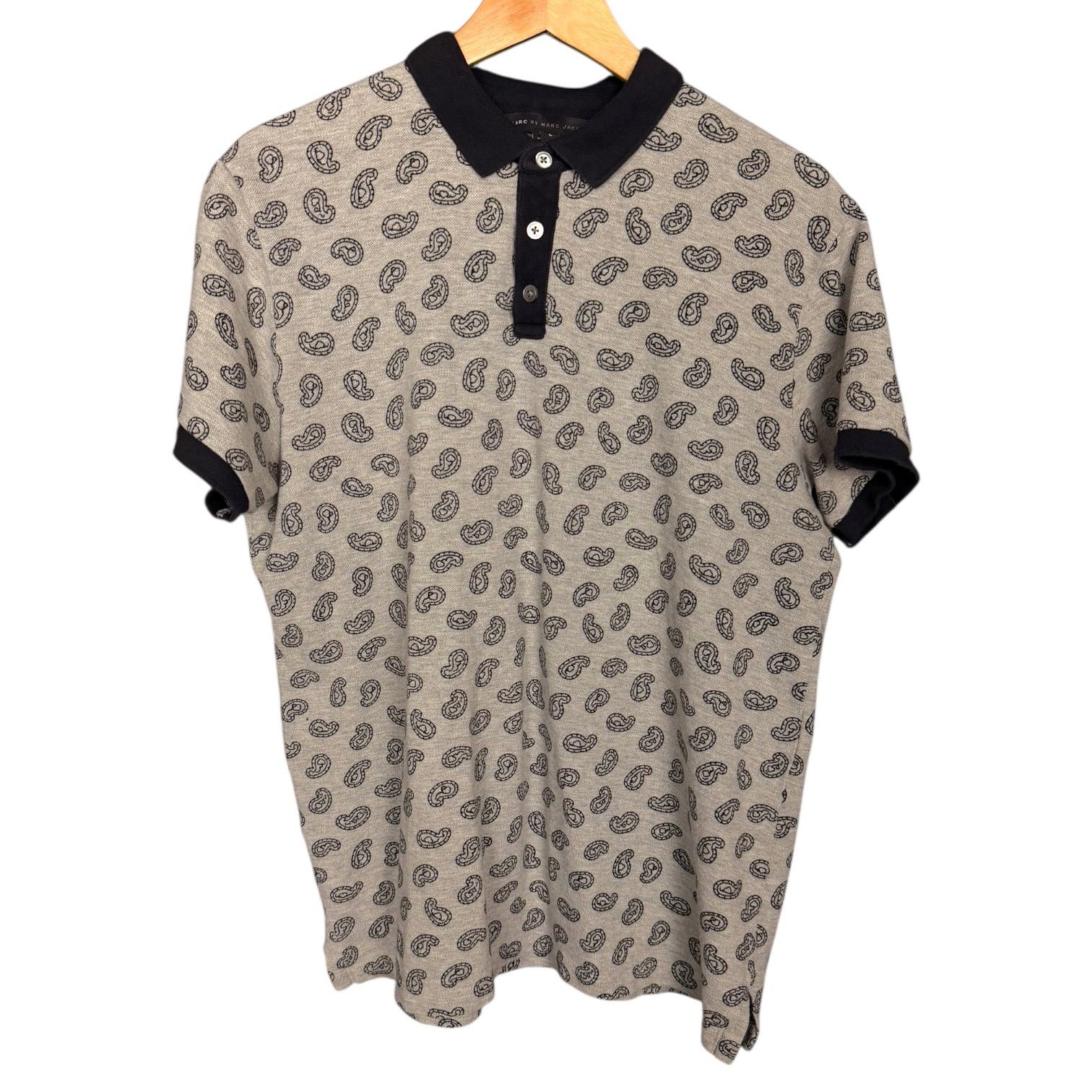 Marc by Marc Jacobs Marc by Marc Jacobs Paisley Gray Polo with Blue Trim Men's L Size US L / EU 52-54 / 3 - 2 Thumbnail
