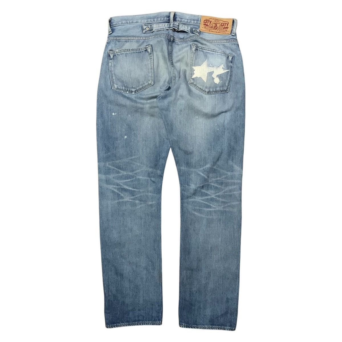 Bape Bape OG Cinch Back Paint Splatter Denim Pants Size US 34 / EU 50 - 1 Thumbnail