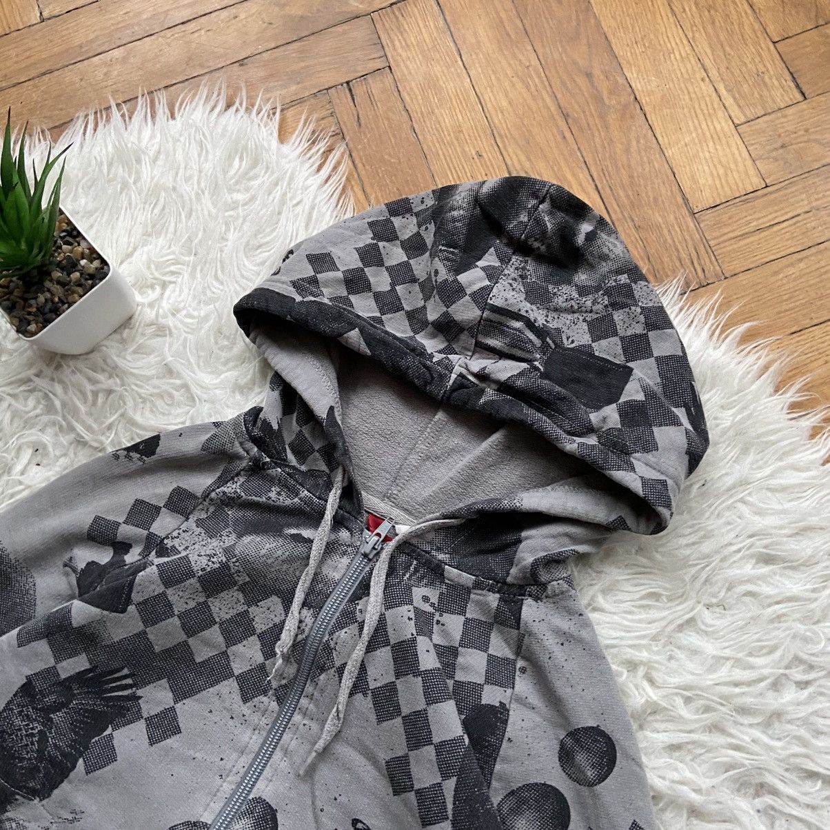 Hysteric Glamour 📌 Vintage H&M Divided Y2K Punk Full Print Zip Up Hoodie Size M / US 6-8 / IT 42-44 - 2 Thumbnail