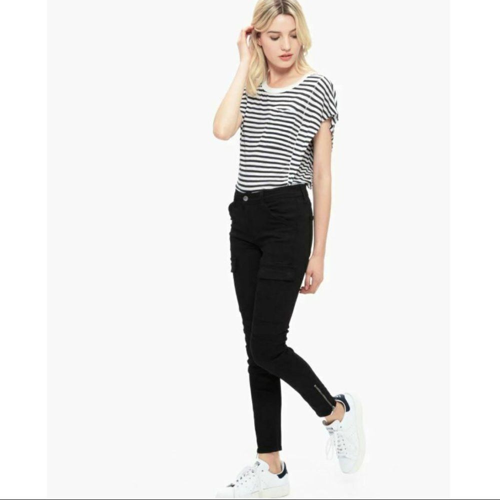Splendid NWT New $158 Splendid Hunter Black Skinny Cargo Pants Jeans Size 31" - 1 Thumbnail
