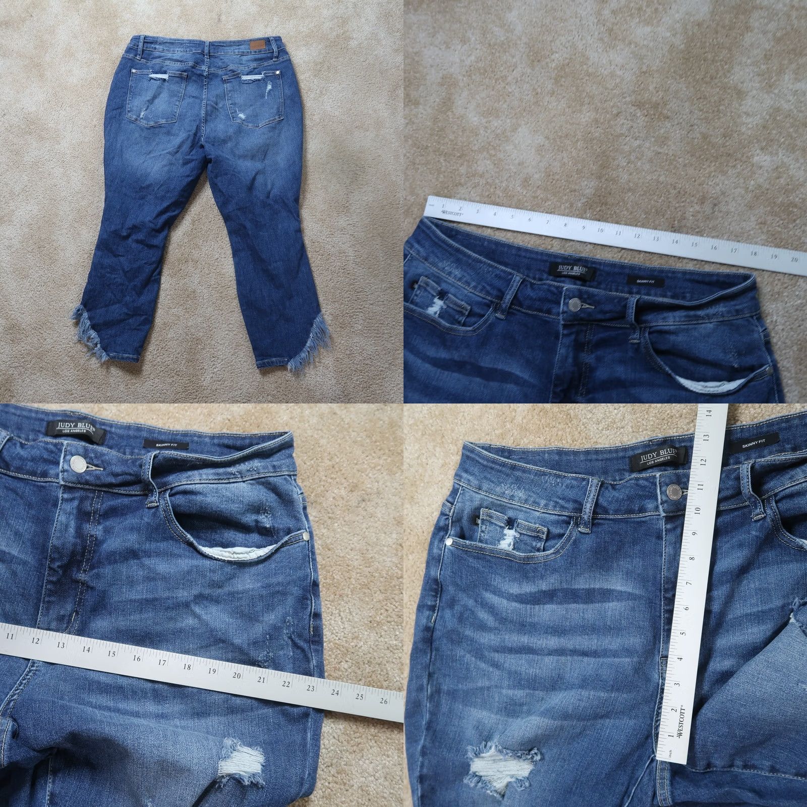 Vintage Judy Blue High Rise Skinny Fit Jeans Women's 20W Blue Stretch Denim Size 42" / US 20 - 8 Thumbnail