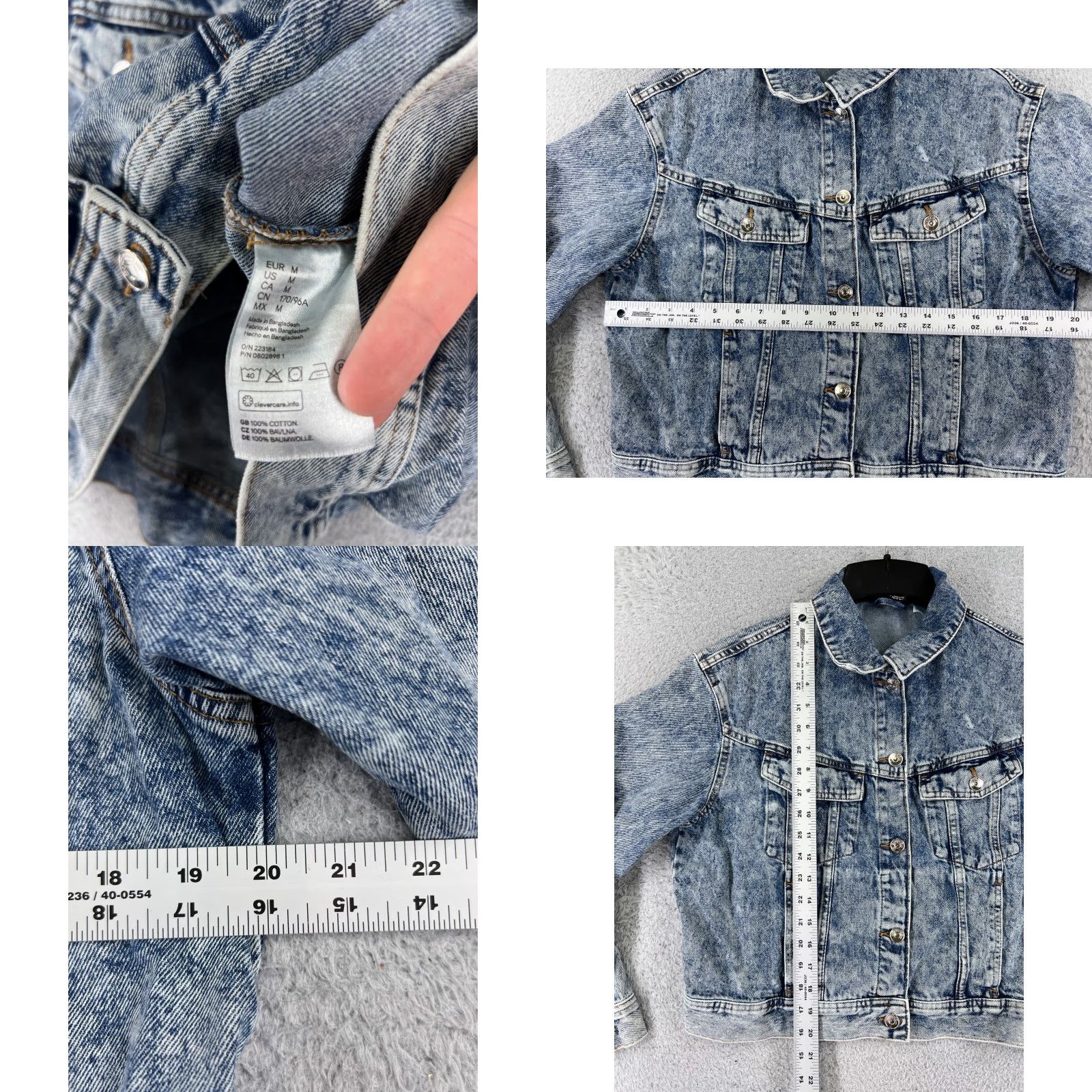 Vintage VINTAGE Divided Jacket Women M Denim Blue Trucker Cotton Blend Button Up Pockets 80s 90s Size 32" / US 10 / IT 46 - 8 Thumbnail