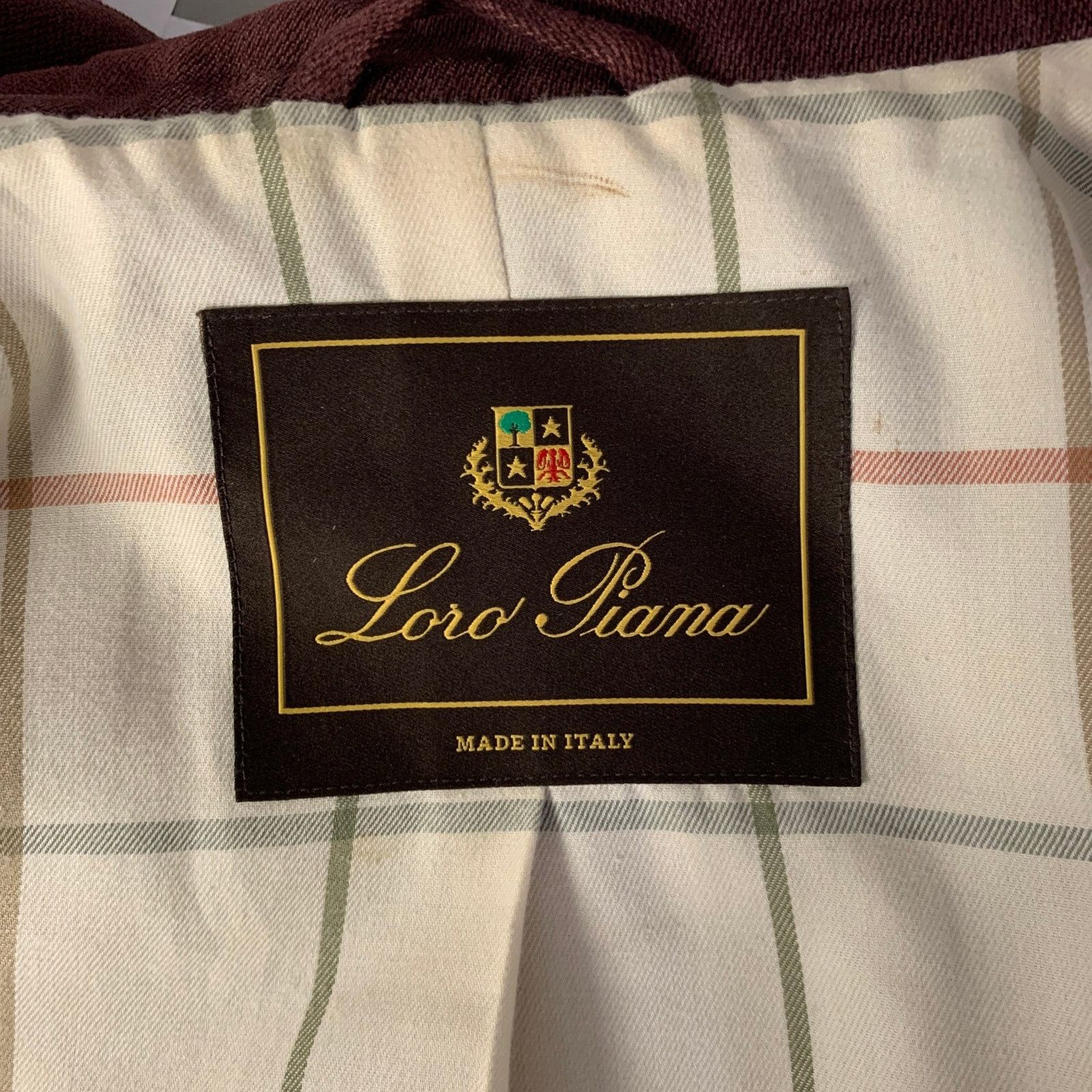 Loro Piana LORO PIANA Size XL Burgundy Cotton Zip Up Jacket Size US XL / EU 56 / 4 - 7 Thumbnail