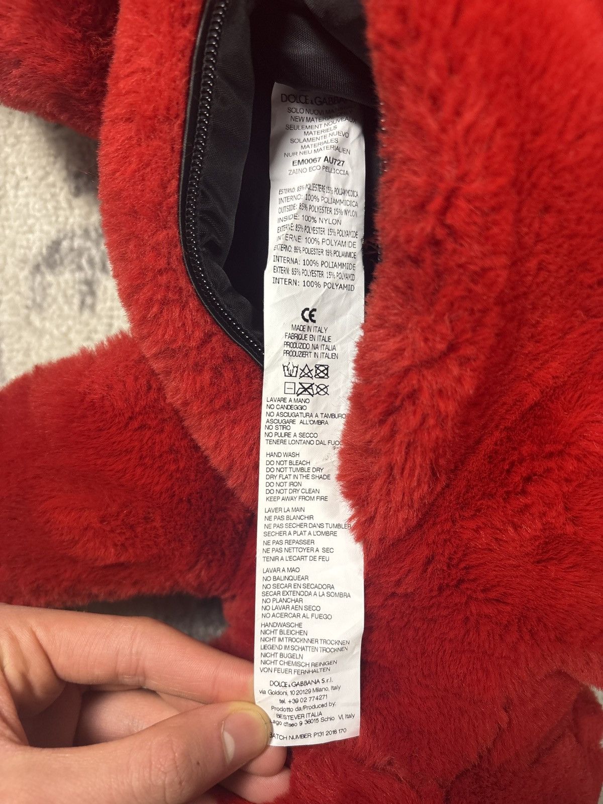 Dolce & Gabbana DOLCE & GABANA RED BEAR PLUSH BAG BACKPACK Size ONE SIZE - 10 Thumbnail