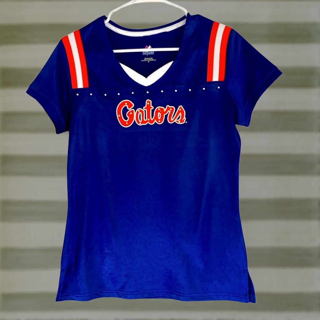 Vintage MAJESTIC FLORIDA GATORS FOOTBALL JERSEY TOP WOMENS SIZE MEDIUM LICENSED Size M / US 6-8 / IT 42-44 - 1 Thumbnail