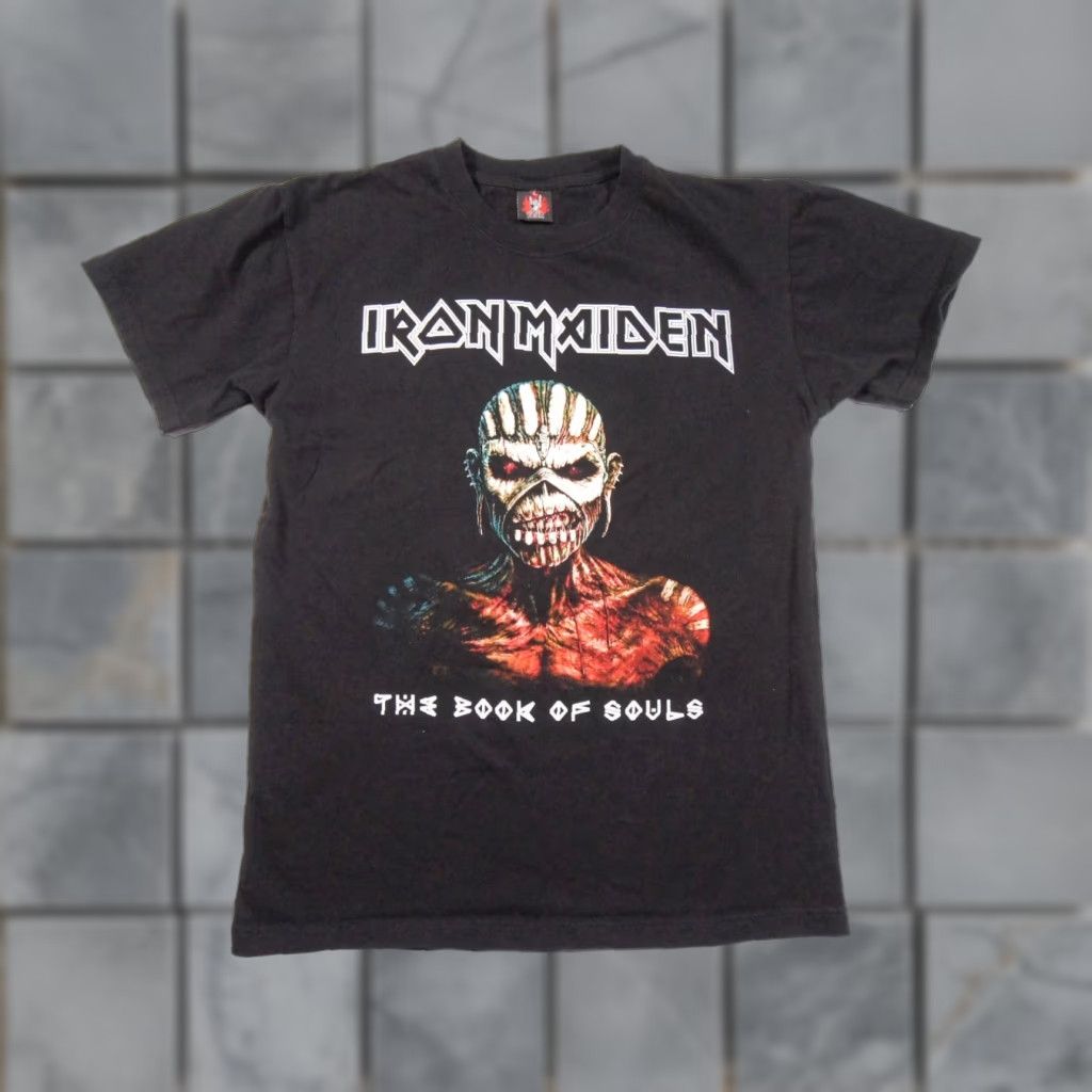 Iron Maiden T-Shirt Mens Large Black Cotton Logo Band Music Heavy