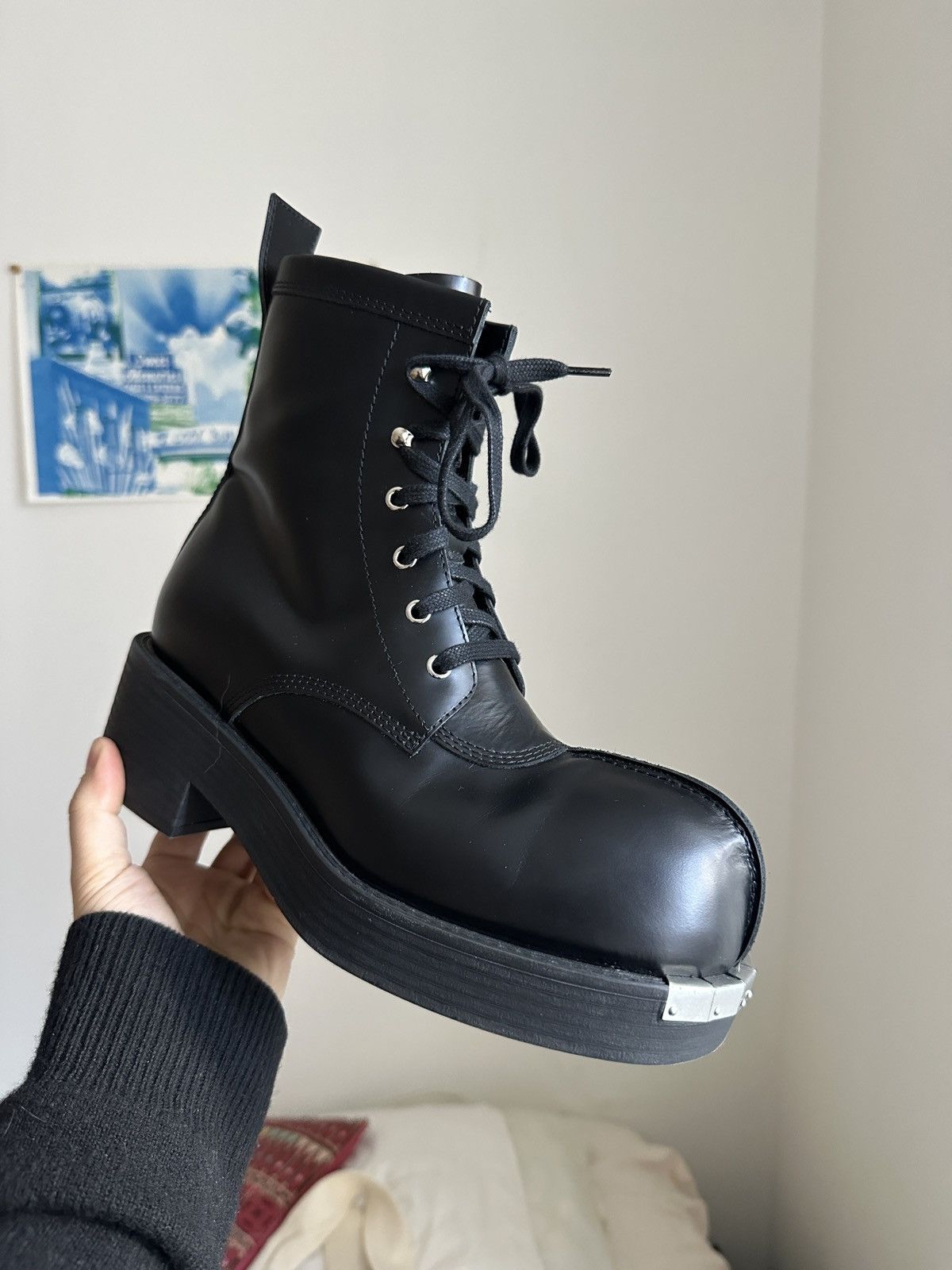MM6 MM6 Margiela Lace-Up Biker Boots Size US 8 / IT 38 - 1 Thumbnail