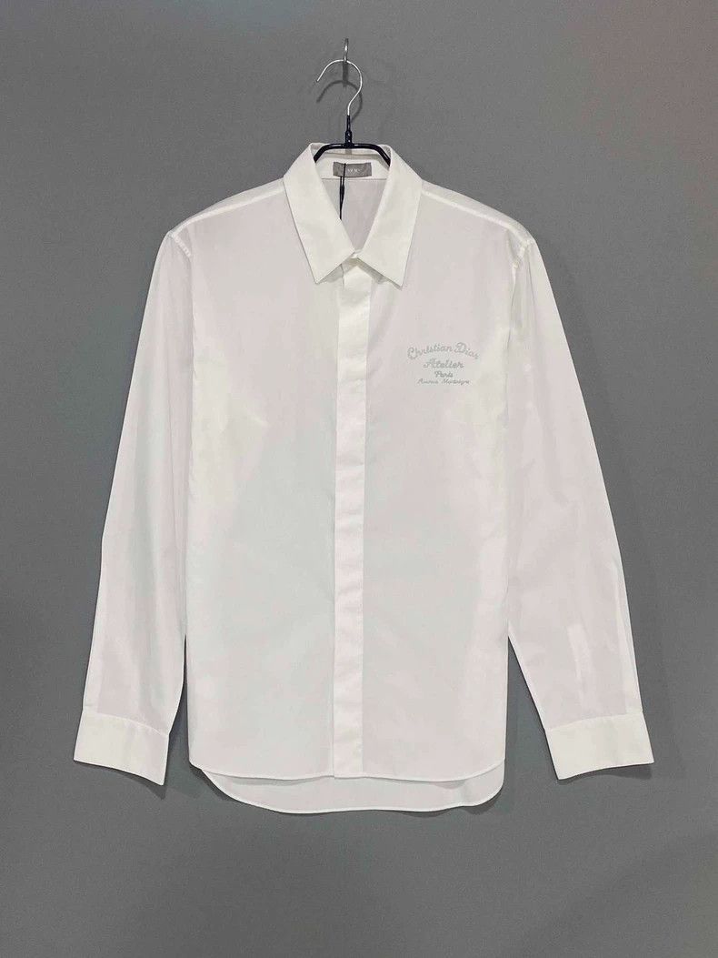 Dior Dior Embroidered Logo Long Sleeve Shirt-yf Size US M / EU 48-50 / 2 - 1 Thumbnail