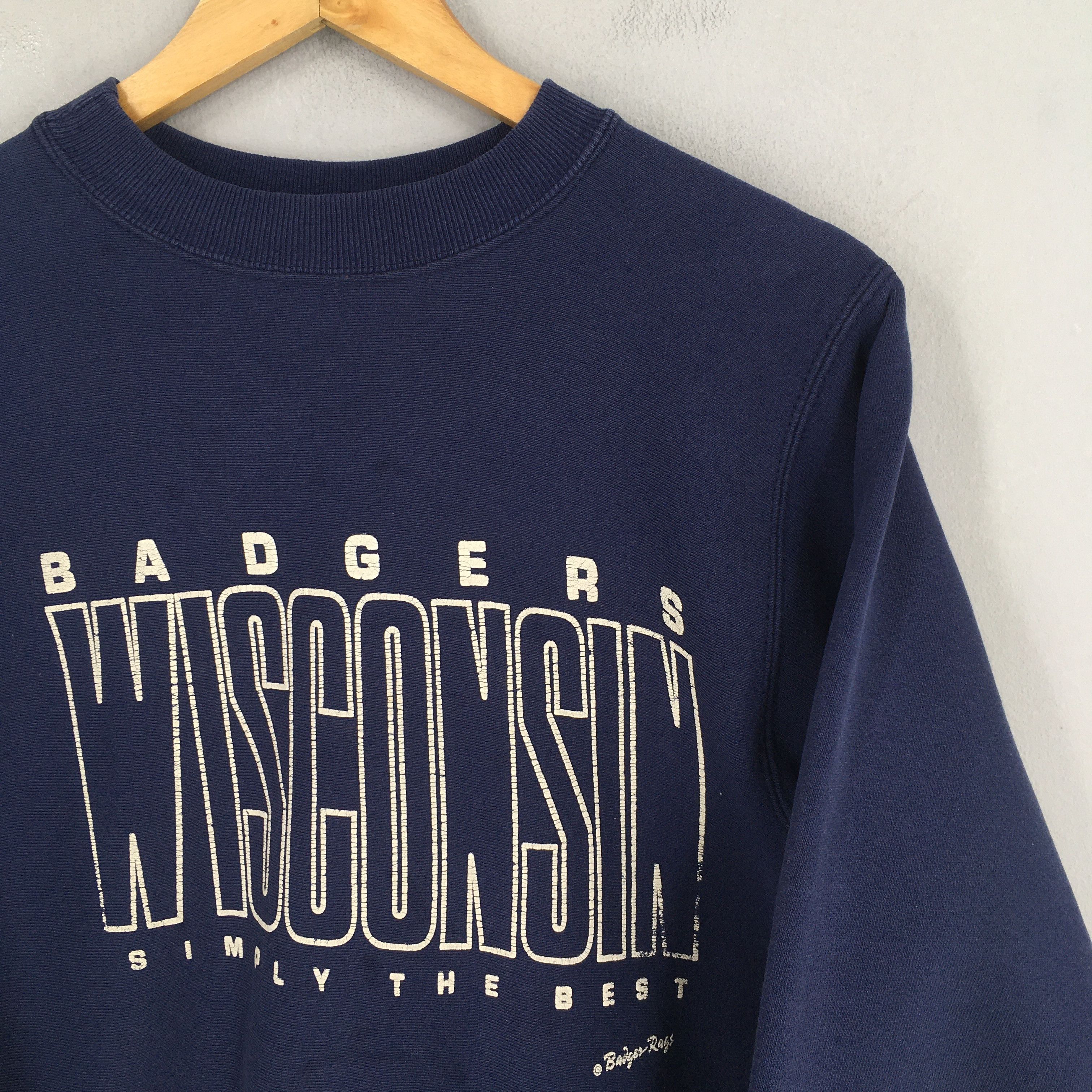 NCAA × Vintage Vintage 90s Wisconsin Badgers Ncaa Sweatshirt Medium Size US M / EU 48-50 / 2 - 2 Thumbnail