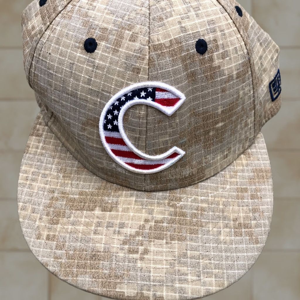 Logo 7 VINTAGE The Game PRO C Logo USA Flag Fitted Hat Mens LG Camo Cap Baseball Cap beige L Size ONE SIZE - 1 Thumbnail