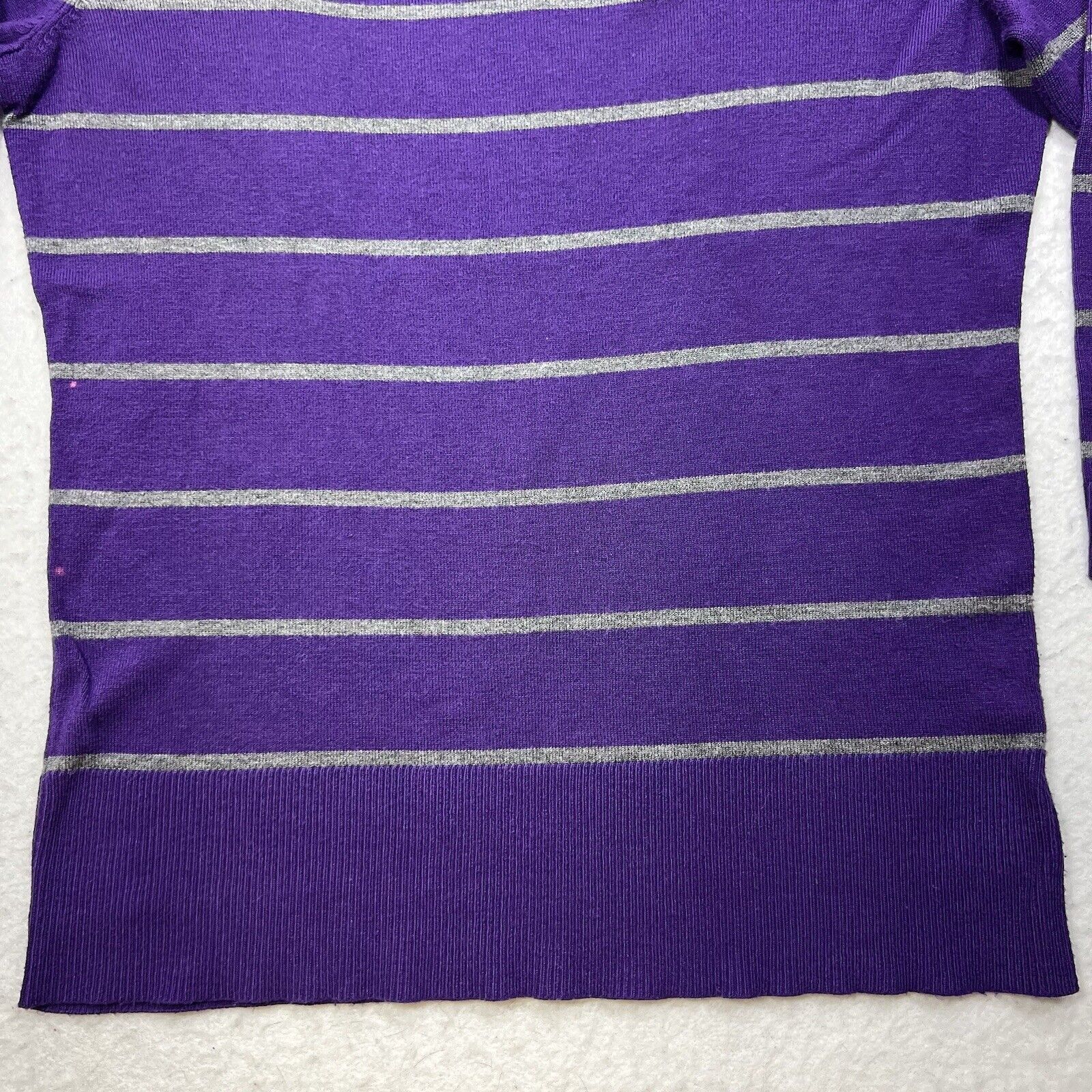 Other New York & Company Pullover Purple & Gray Striped Sweater Size XS / US 0-2 / IT 36-38 - 4 Thumbnail