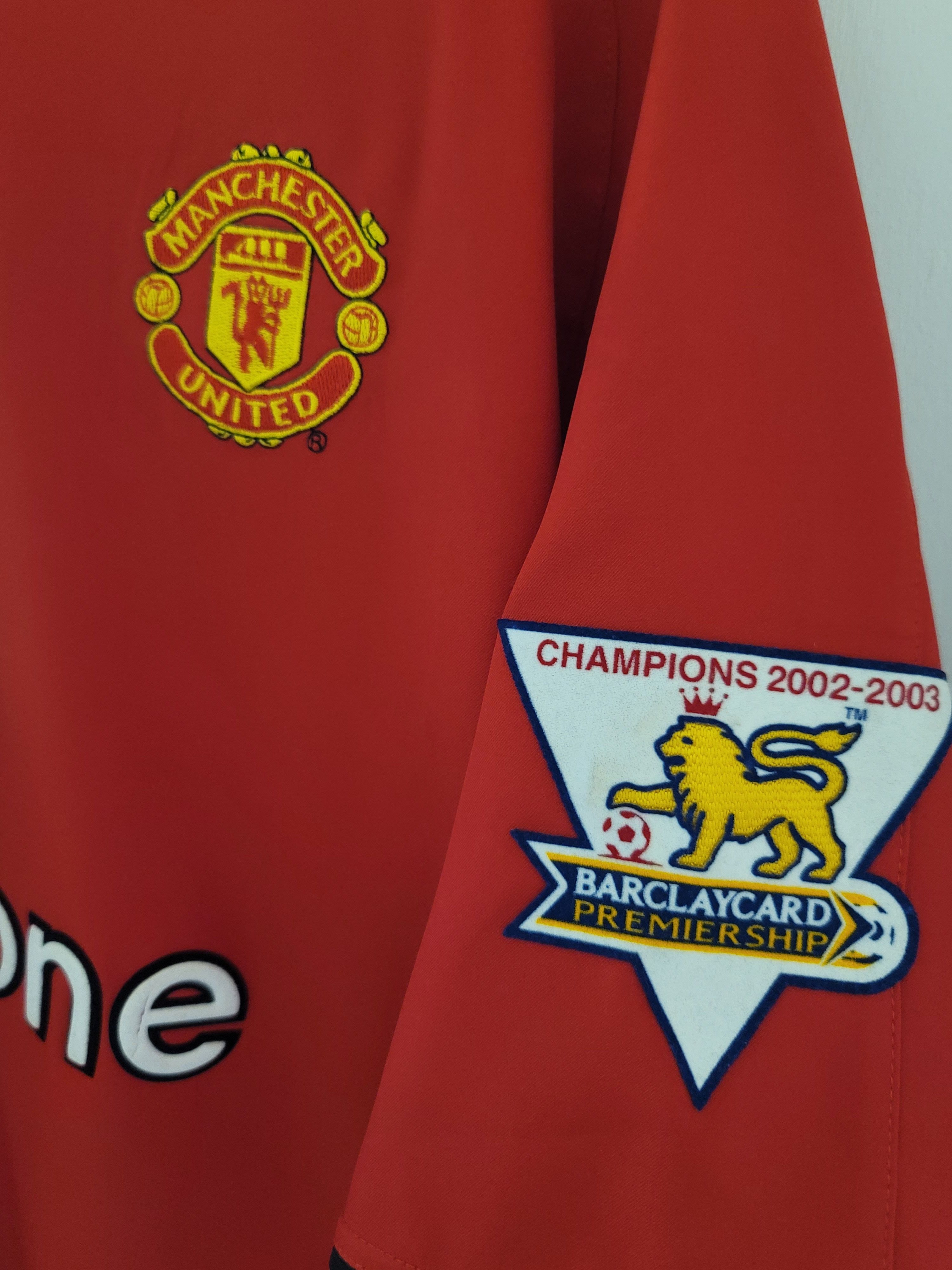 Other Manchester United 2002 Home Jersey Scholes Full set BNWTL Size US L / EU 52-54 / 3 - 9 Thumbnail