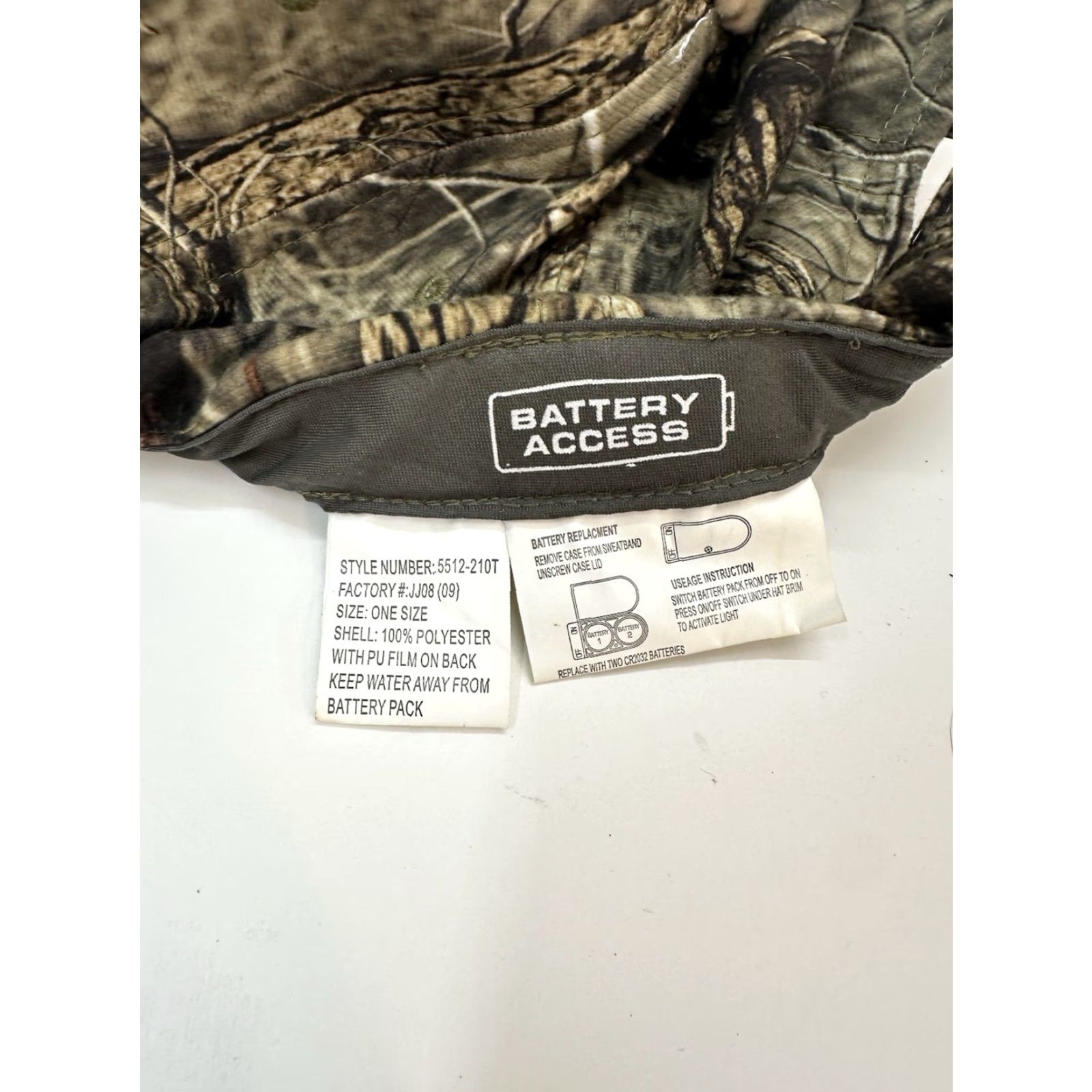 Vintage HuntWorth Hat Camo Light Battery Powered Hunting Baseball Adjustable Cap Size ONE SIZE - 3 Thumbnail