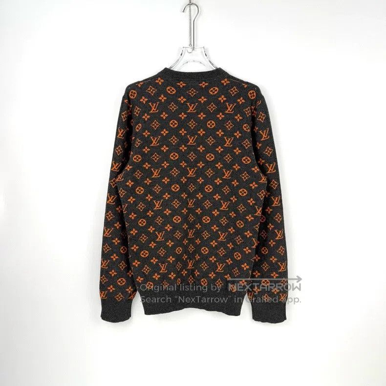Louis Vuitton Louis Vuitton Grey orange logo cashmere sweater Size US XL / EU 56 / 4 - 4 Thumbnail