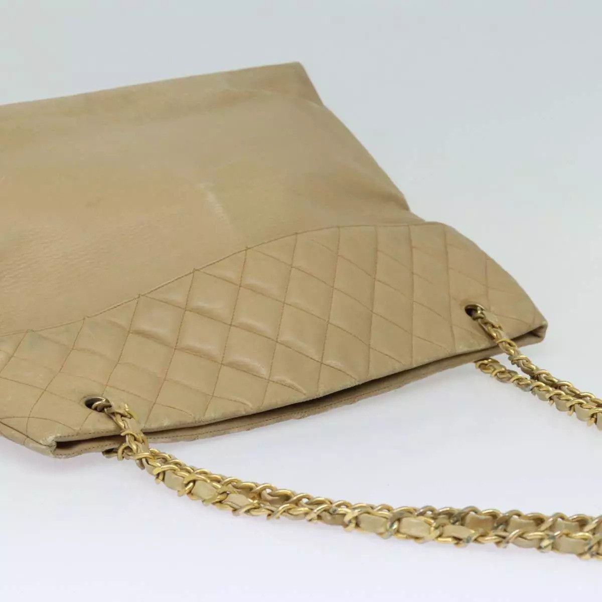 Chanel CHANEL Matelasse Chain Tote Bag Leather Beige Size ONE SIZE - 13 Thumbnail