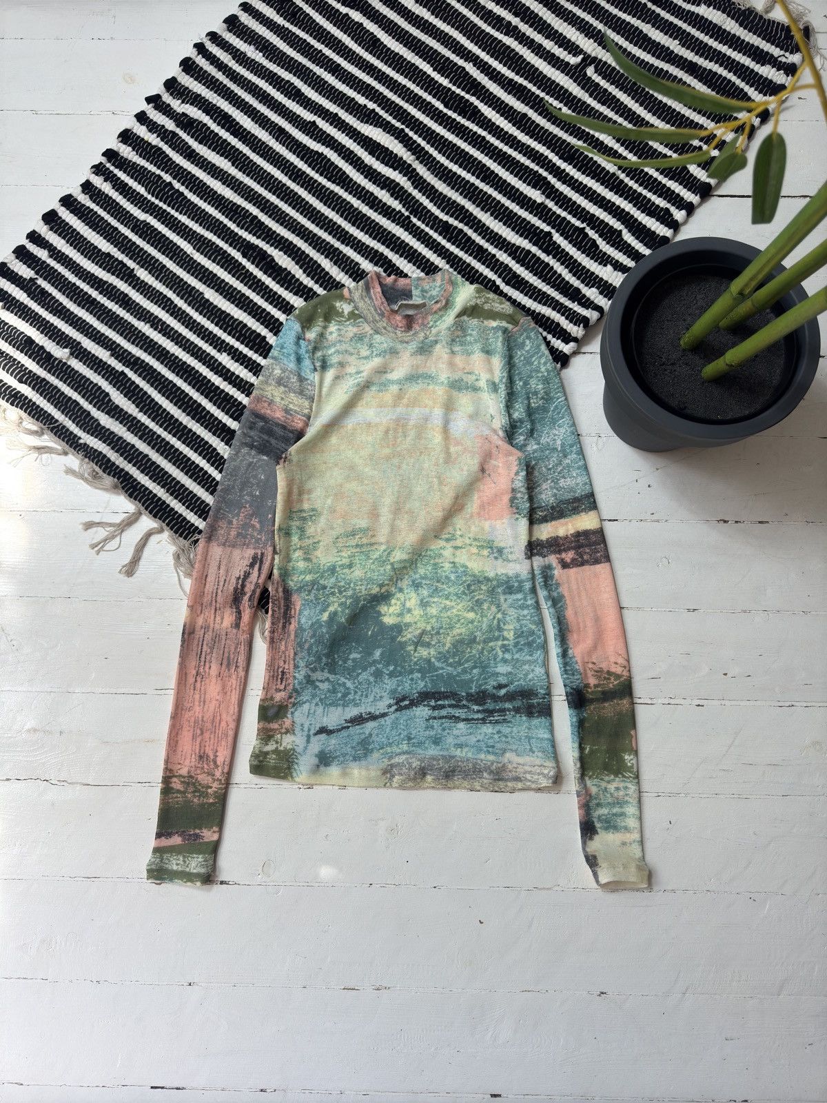 Vintage VINTAGE PRINTED MESH LONGSLEEVE Size S / US 4 / IT 40 - 1 Thumbnail