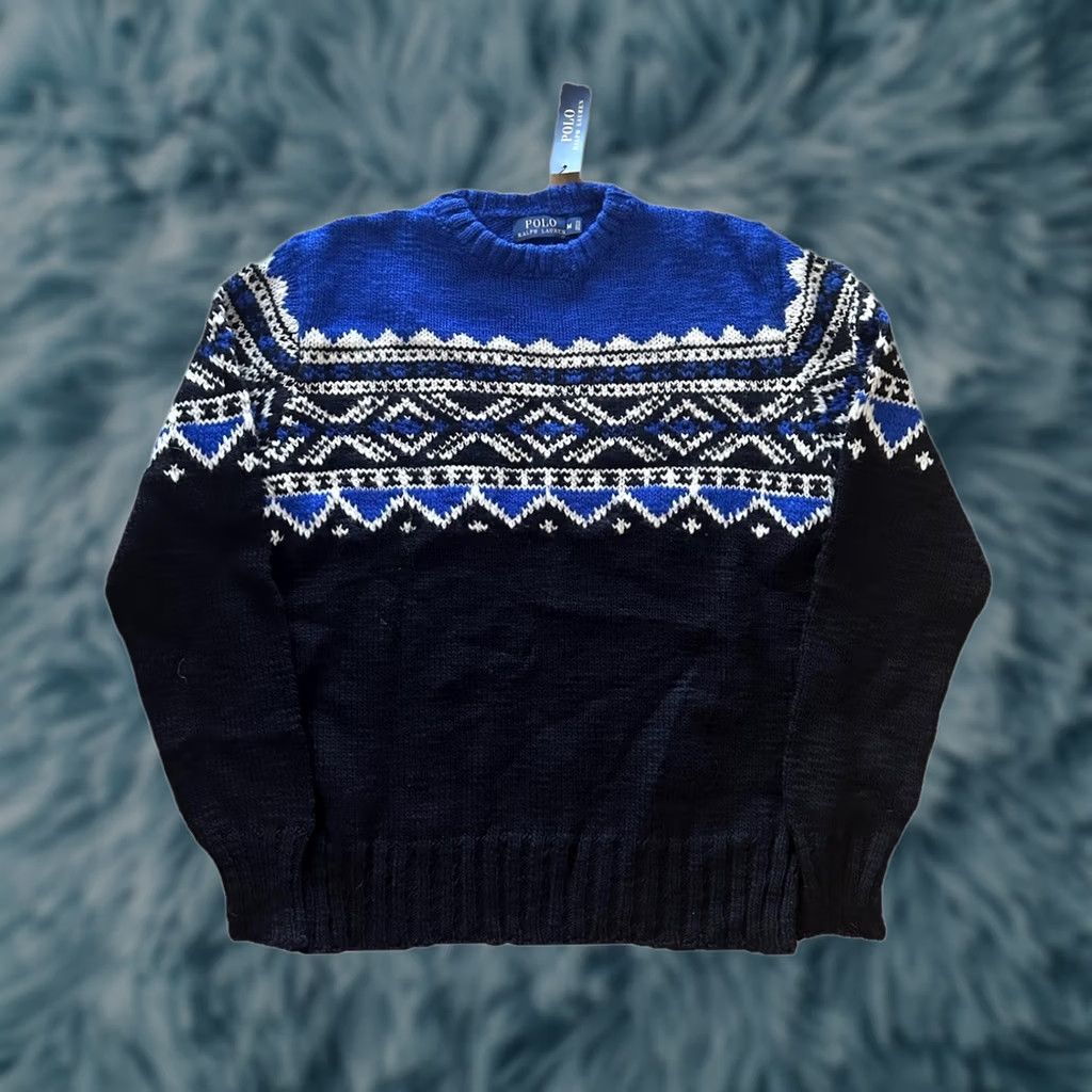 Polo Ralph Lauren VINTAGE Polo Ralph Lauren Sweater Mens M Geometric Crew Neck Wool-Blend Holiday Ski NWT Size US M / EU 48-50 / 2 - 1 Thumbnail