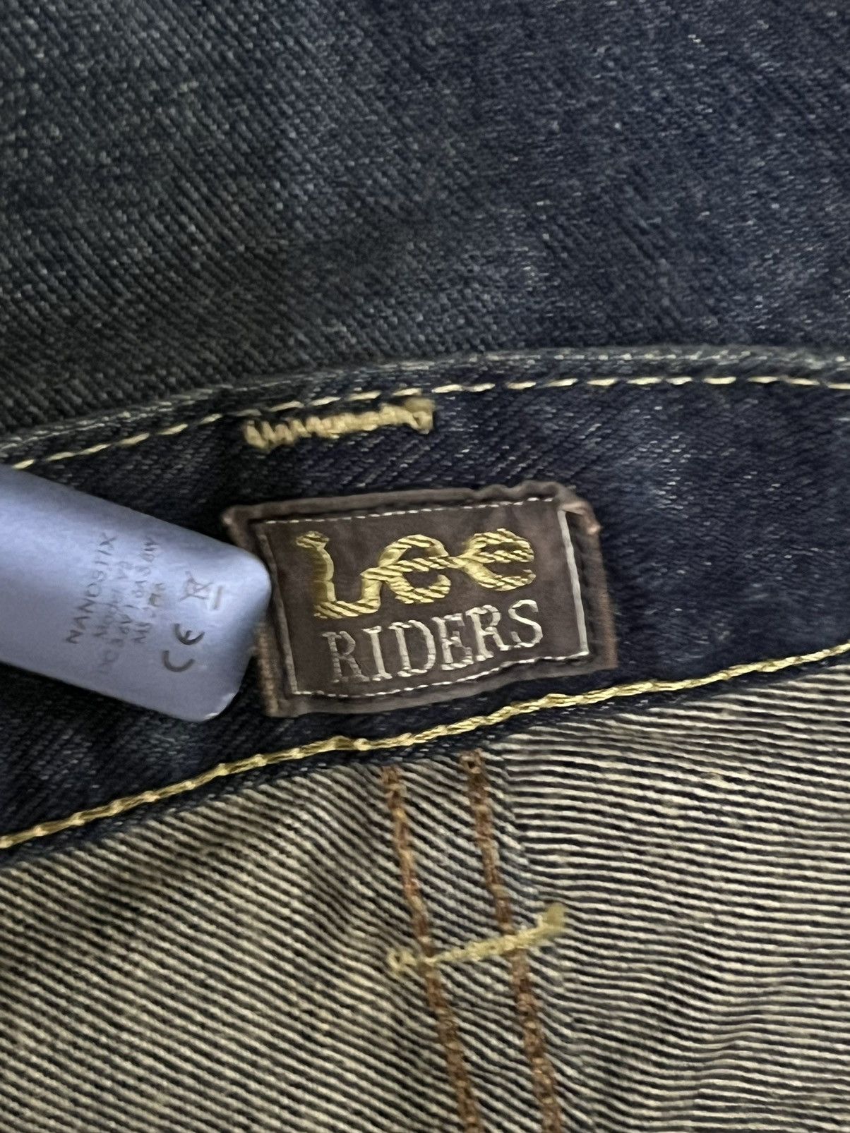Lee Lee Riders Indigo Washed Leg Distressed Flare Jeans Size US 33 - 17 Thumbnail