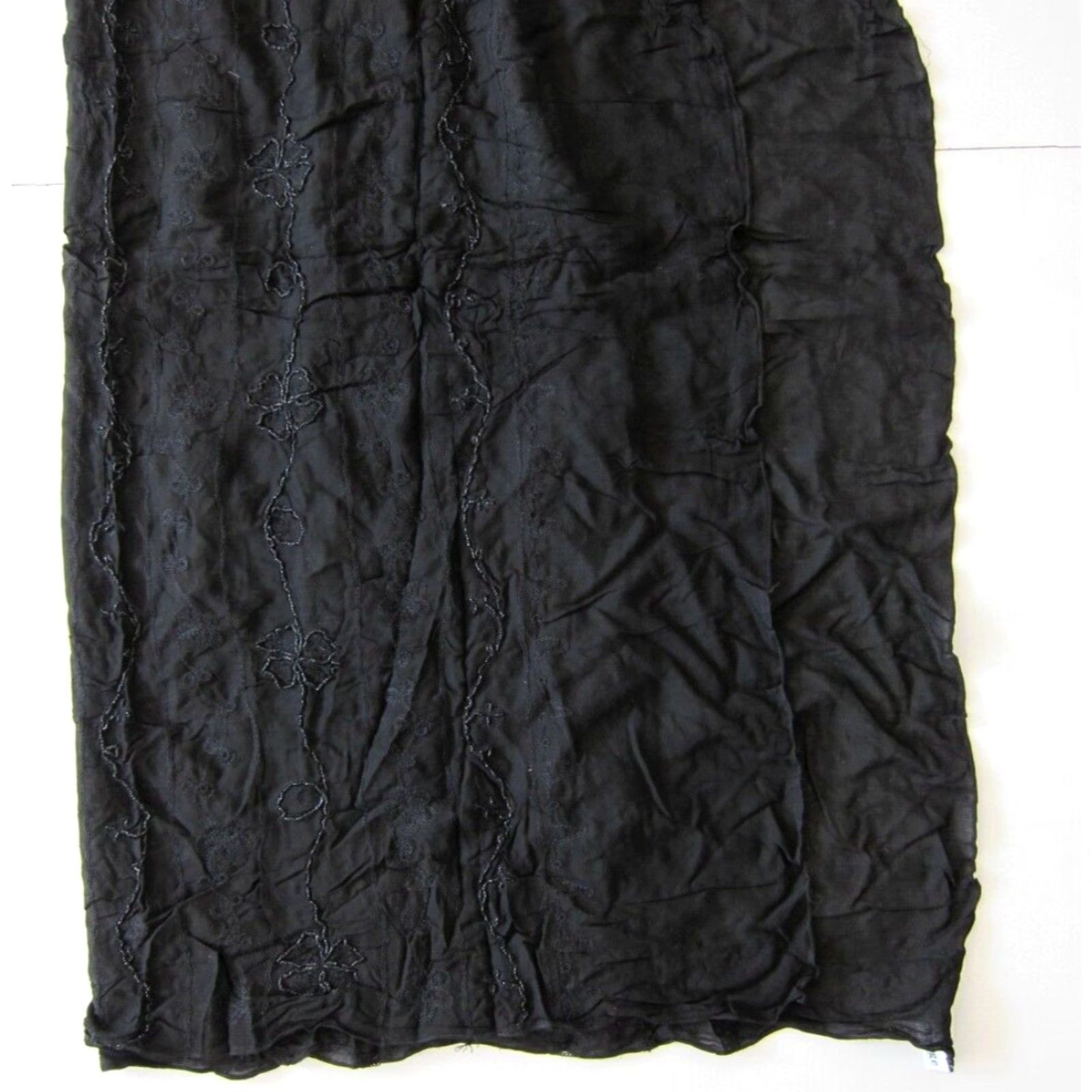 Vintage Cool Change Scarf Women Shawl Black Beaded Rectangle 100% Rayon One Size Size ONE SIZE - 5 Thumbnail