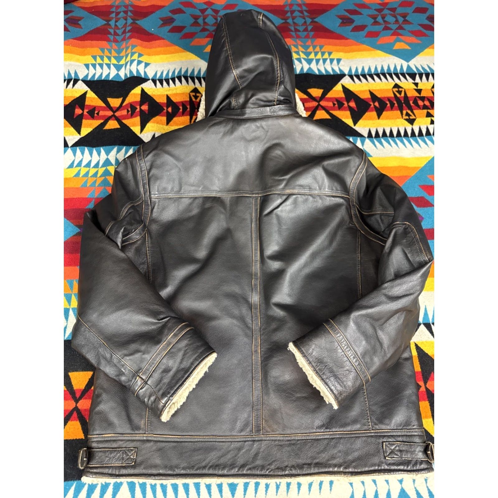 Vintage VINTAGE Wilsons Leather Aviator Bomber Jacket Men's L Brown Sherpa Lined Flight Pilot Style Bomber Jacket Mens Brown L Size US L / EU 52-54 / 3 - 4 Thumbnail