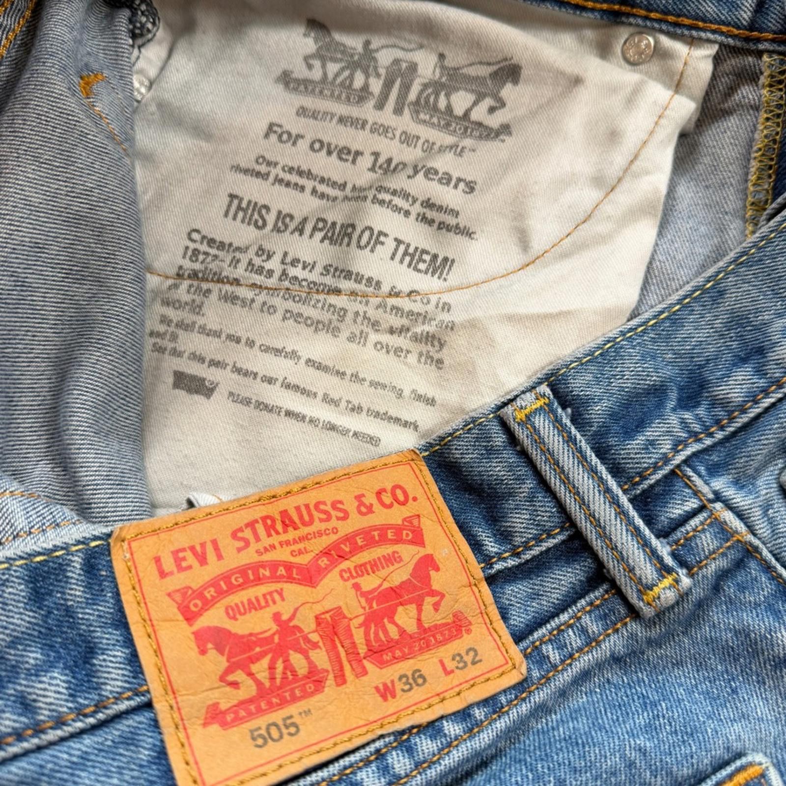 Levi's Levis 505 Jeans Men 36x32 Regular Fit Blue Denim Straight Size US 36 / EU 52 - 5 Thumbnail