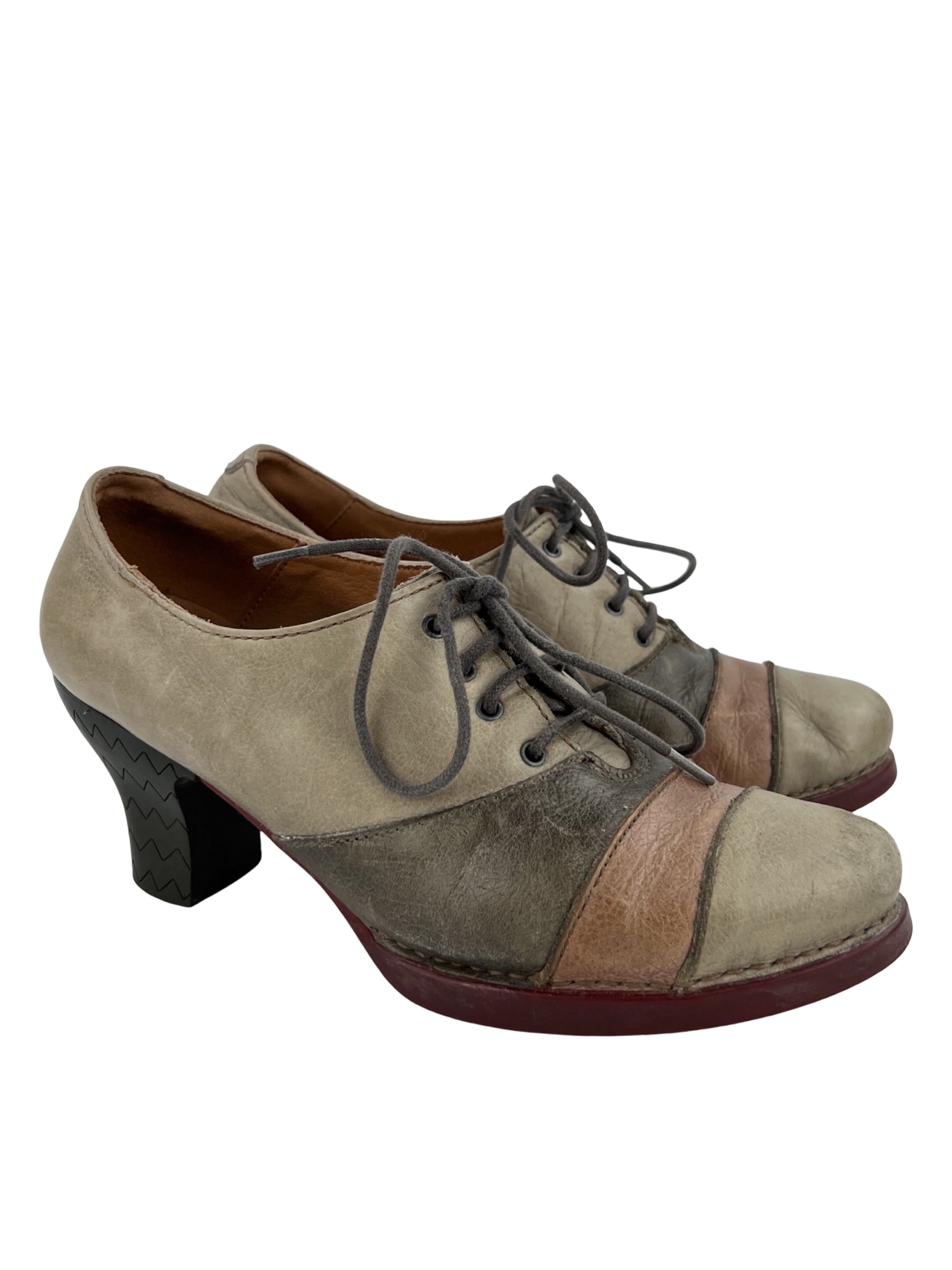 Vintage Vintage The ART Avant Garde Leather Boots Oxford Heels Size US 9 / IT 39 - 1 Thumbnail