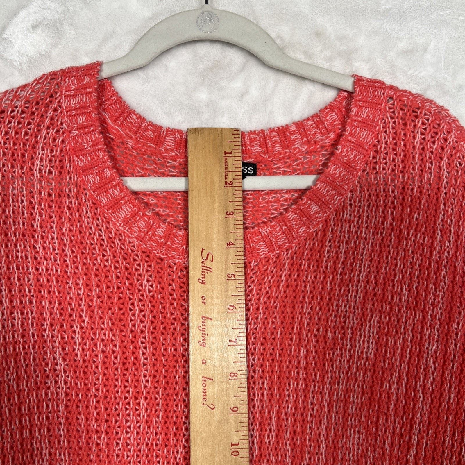 Express Express Pink Cable Knit Sweater Sm Marino Wool Acrylic Round Size S / US 4 / IT 40 - 6 Thumbnail
