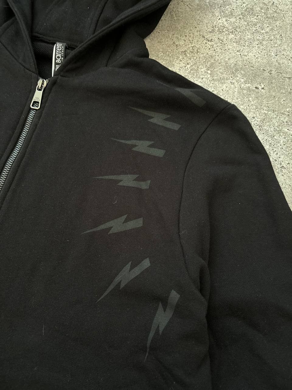 Neil Barrett Lightning Bolt Print Zip Hoodie Slim Fit Size US XL / EU 56 / 4 - 4 Thumbnail