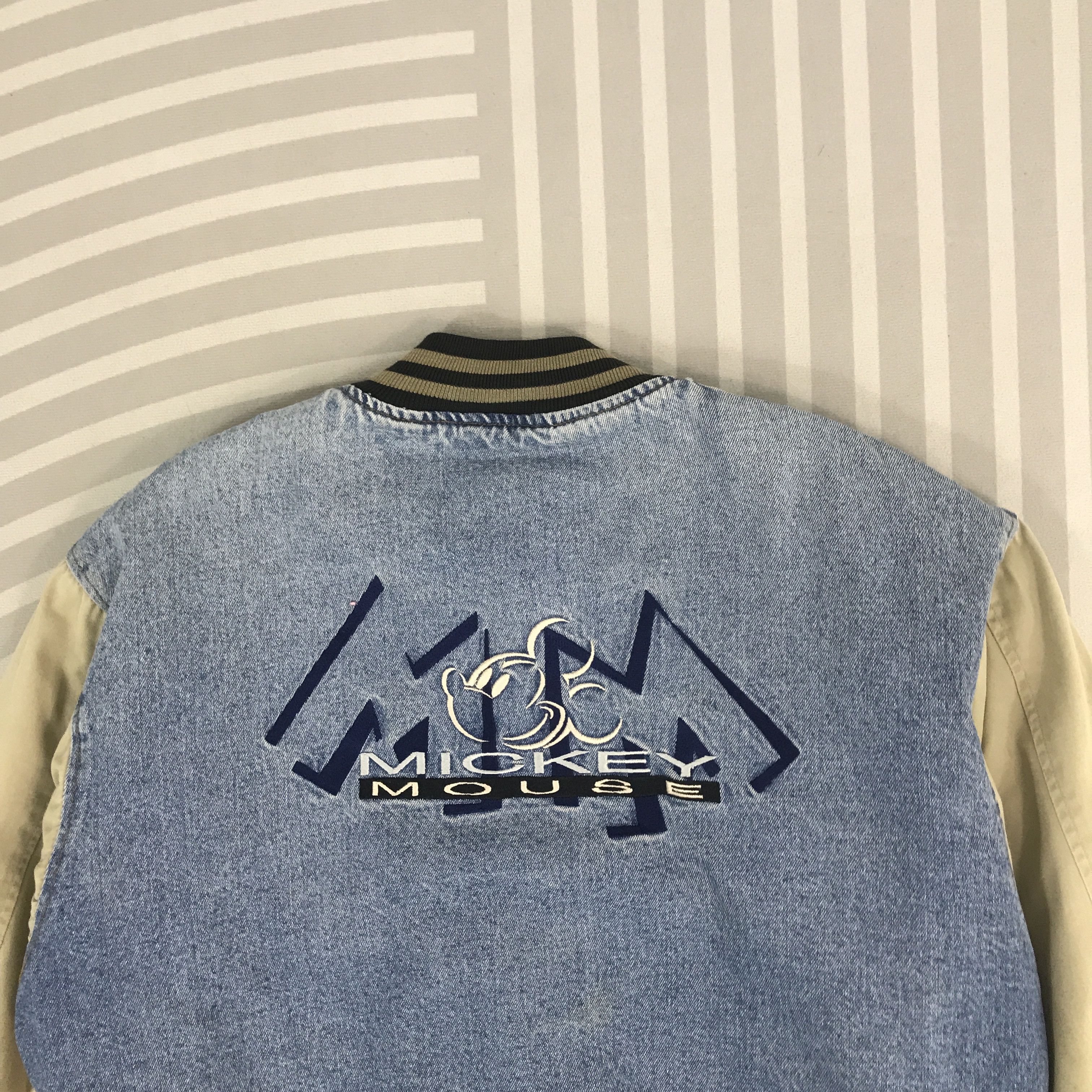 Japanese Brand × Mickey Inc × Vintage Mickey Mouse varsity design cotton snap Button up Jacket Size US L / EU 52-54 / 3 - 4 Thumbnail
