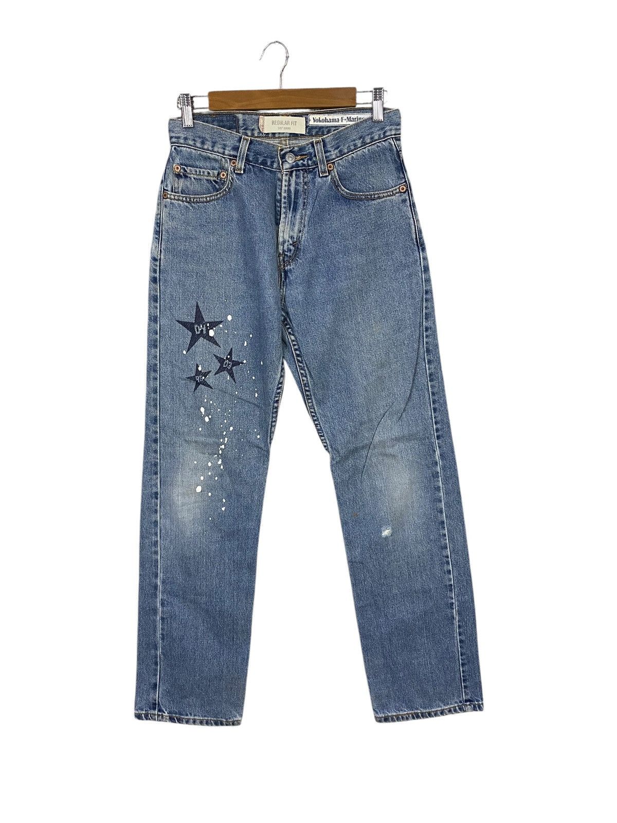 Levi's Levis regular fit 505 x yokohama f.marinos denim pant Size US 28 / EU 44 - 3 Thumbnail