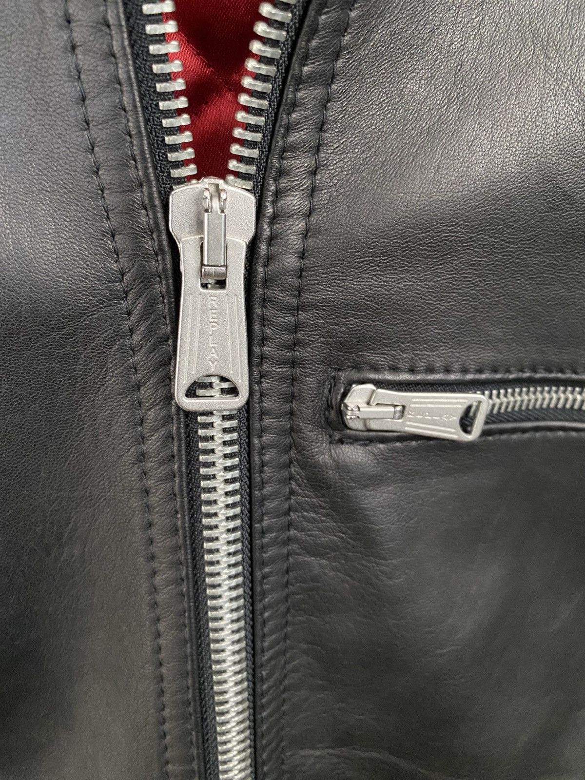 Replay Replay Cafe Racer Leather Jacket Size US XS / EU 42 / 0 - 7 Thumbnail
