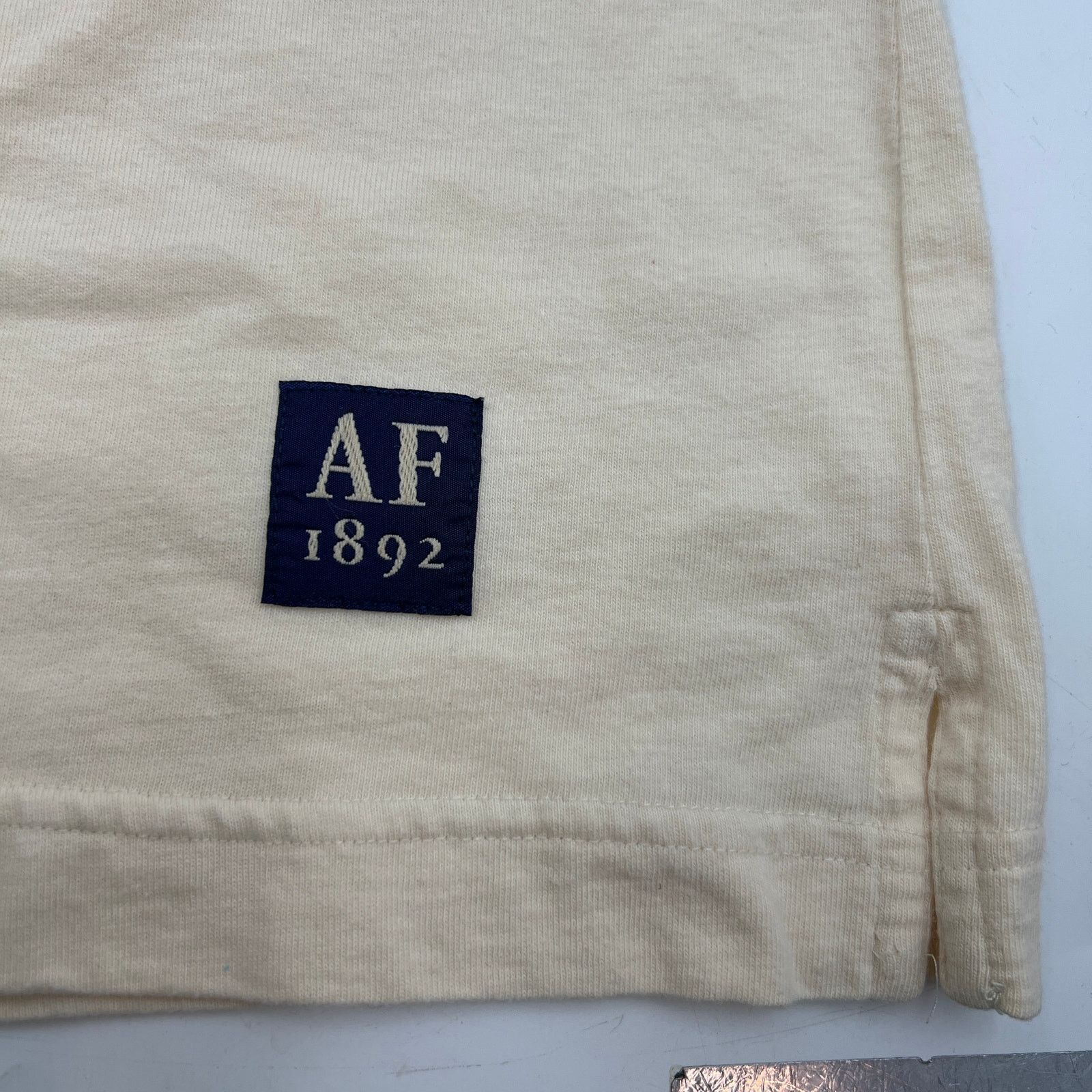 Abercrombie & Fitch × Vintage Vintage Abercrombie & Fitch T Shirt Ivory Yellow Cotton Ttop Size US L / EU 52-54 / 3 - 4 Thumbnail