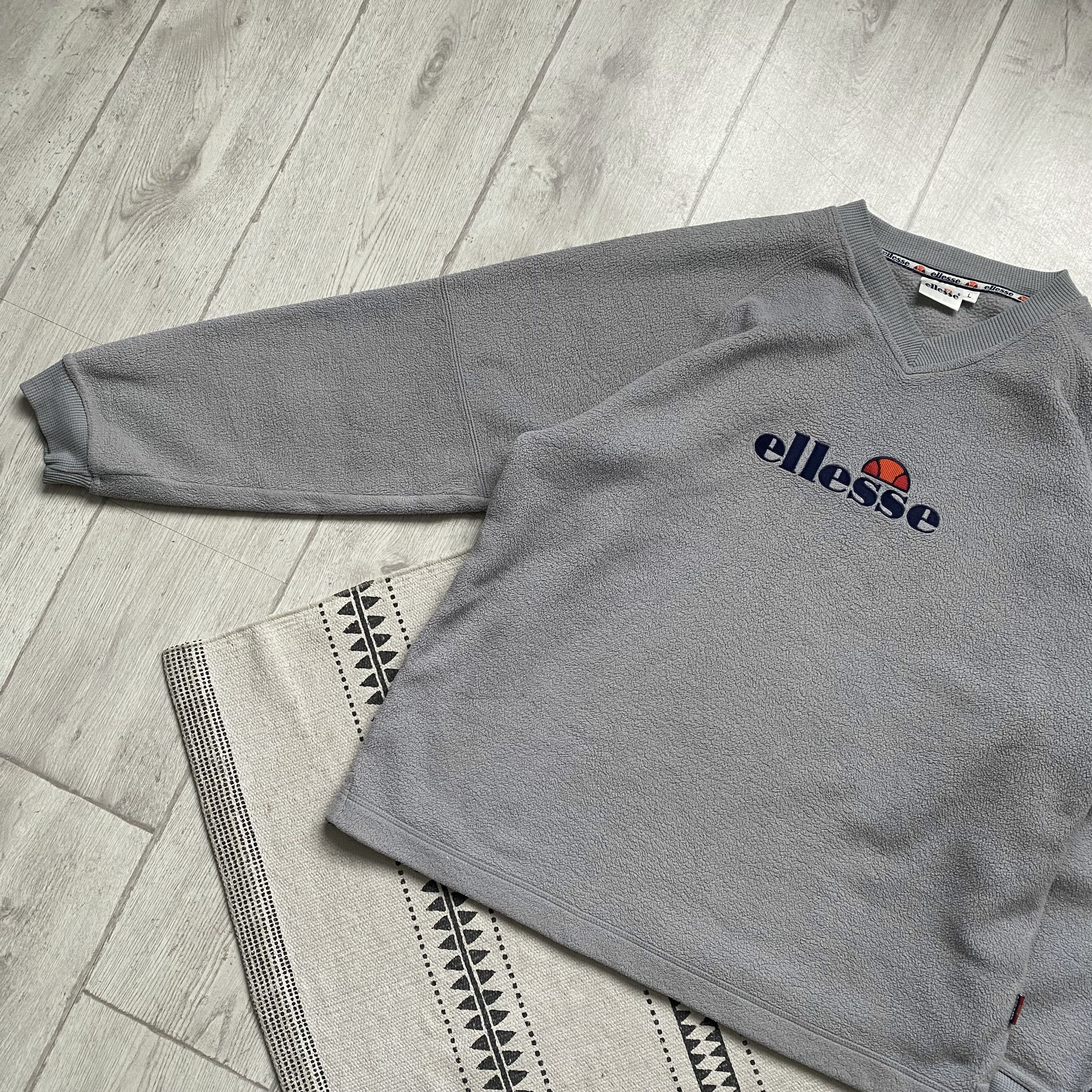 Ellesse 🦈 Vintage 80s Ellesse Fleece sweatshirt Drill Gorpcore Size US L / EU 52-54 / 3 - 7 Thumbnail