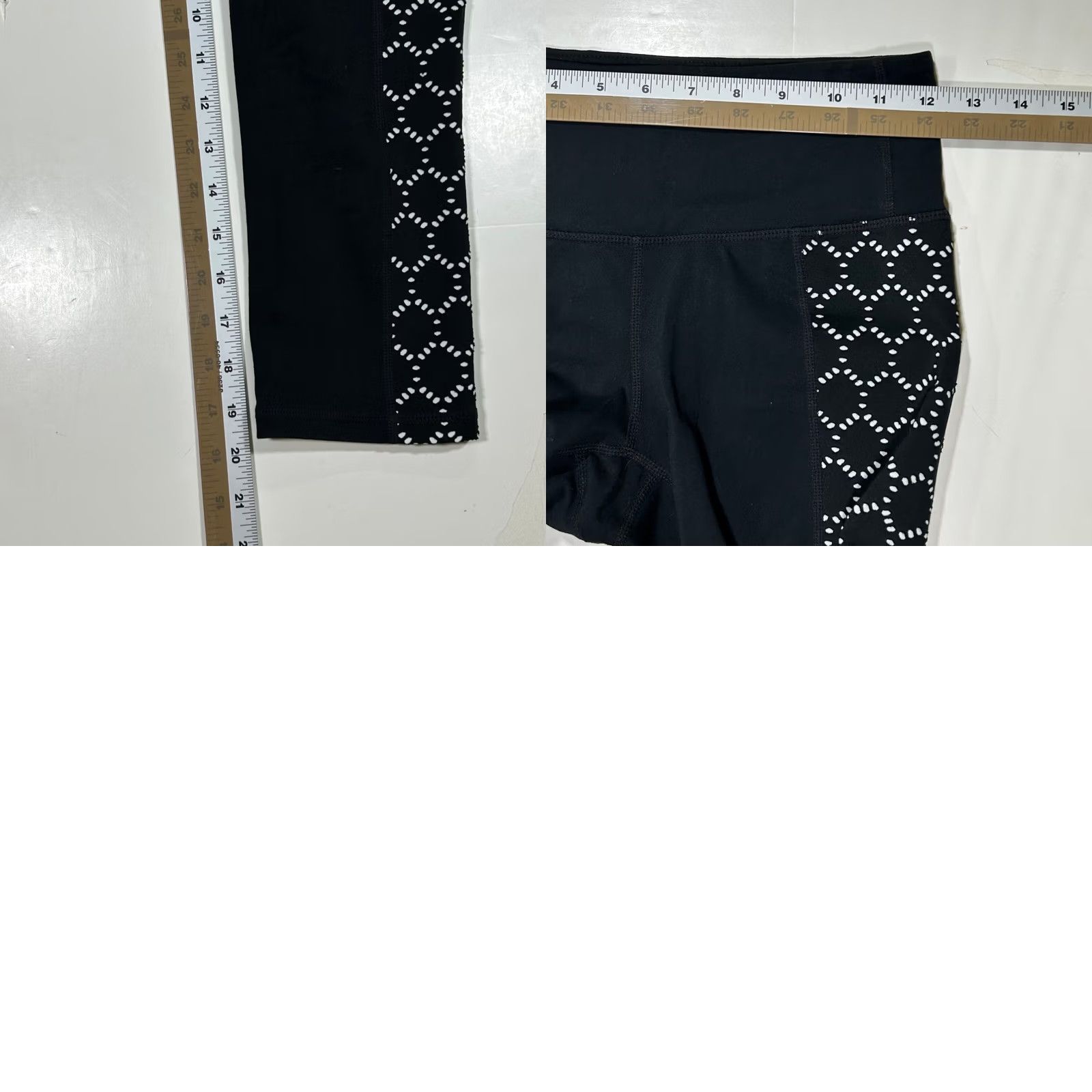 Athleta Athleta High Rise Mosaic Chaturanga Crop Leggings Black Eyelet Athletic XS Women Size 26" / US 2 / IT 38 - 8 Thumbnail